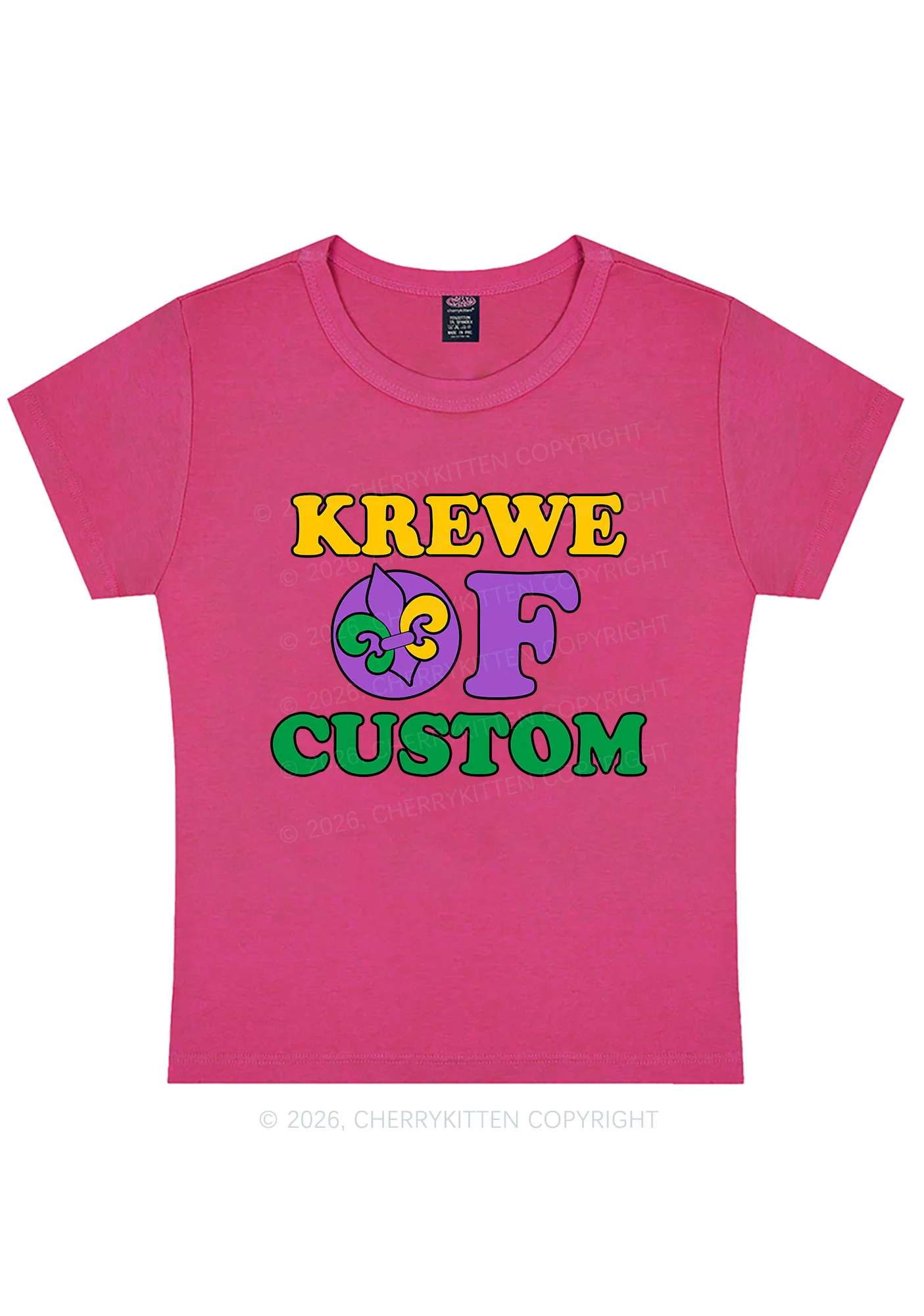 Krewe Of Custom Y2K Baby Tee Cherrykitten - Image 5