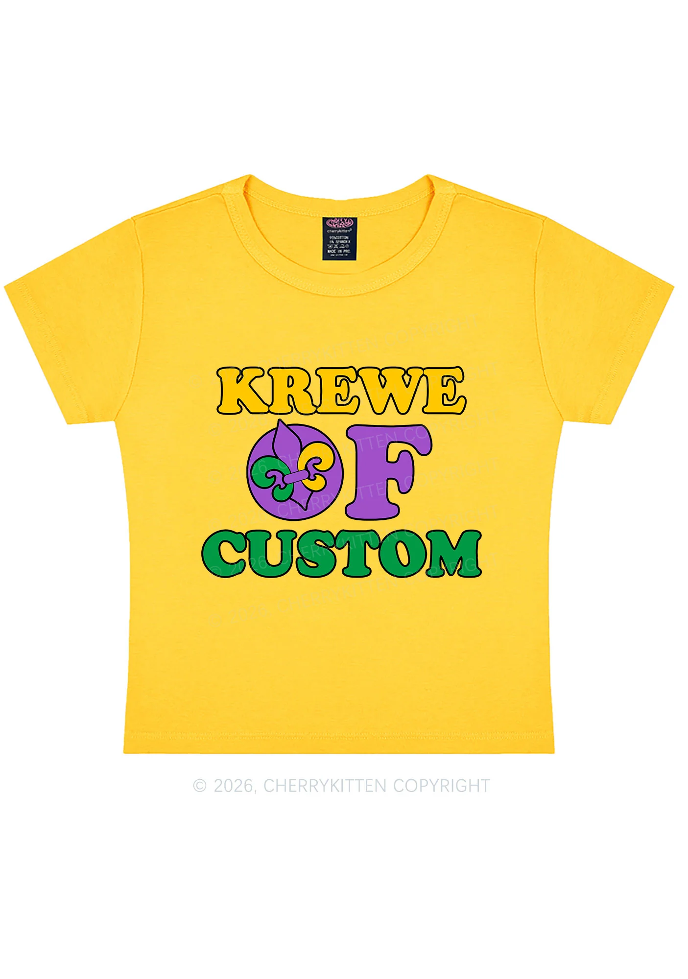 Krewe Of Custom Y2K Baby Tee Cherrykitten - Image 6