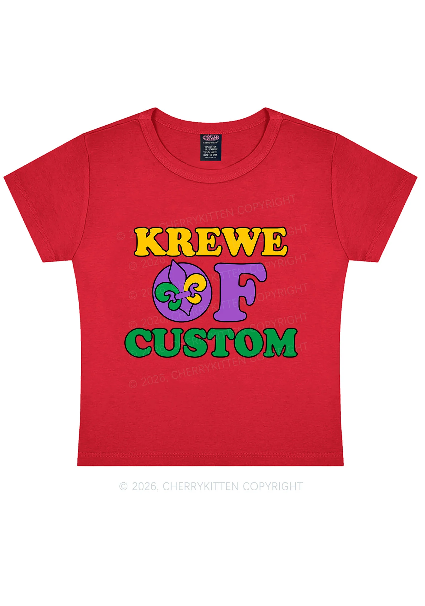 Krewe Of Custom Y2K Baby Tee Cherrykitten - Image 7