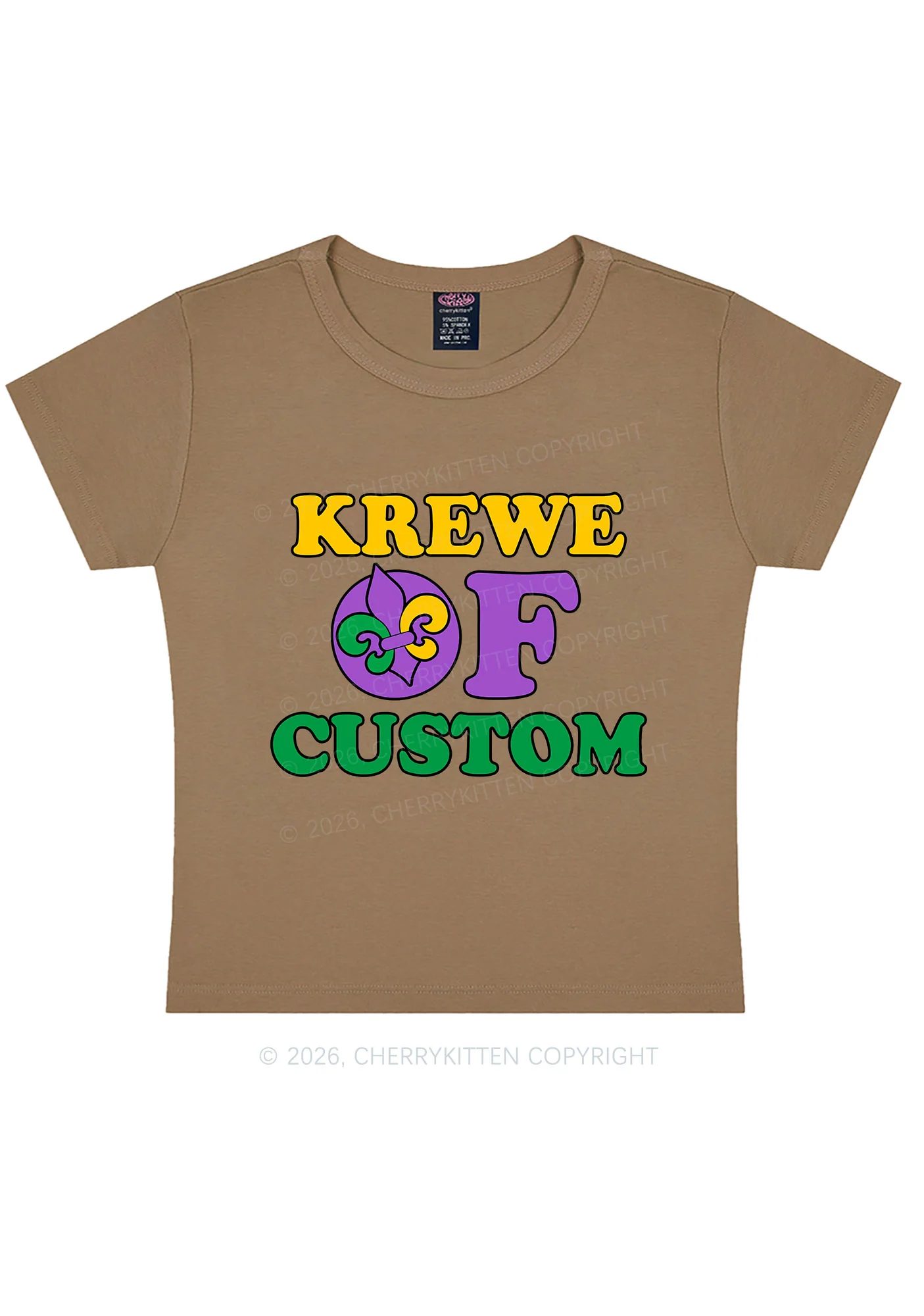 Krewe Of Custom Y2K Baby Tee Cherrykitten - Image 9