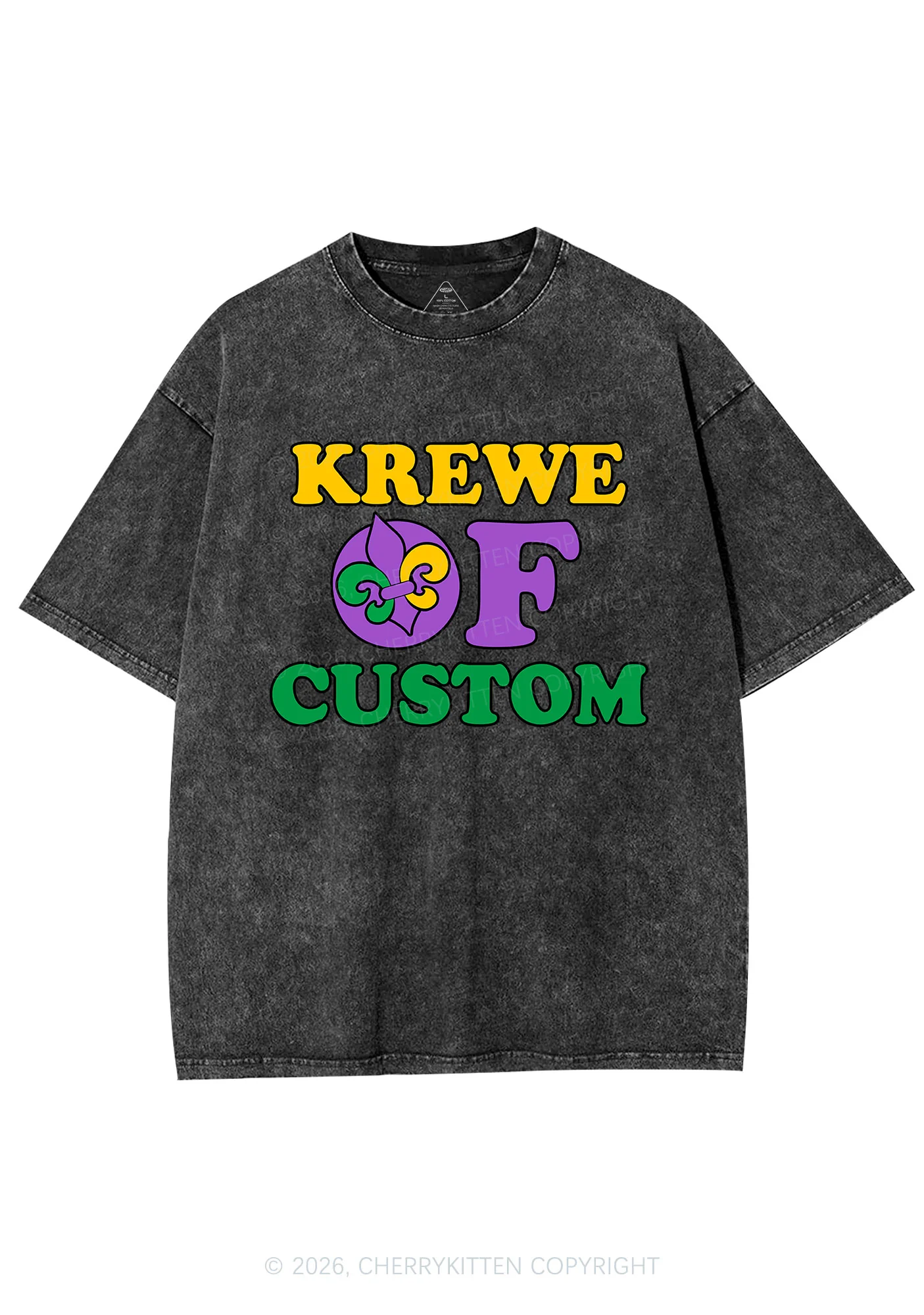 Krewe Of Custom Y2K Shirts Washed Tee Cherrykitten - Image 3