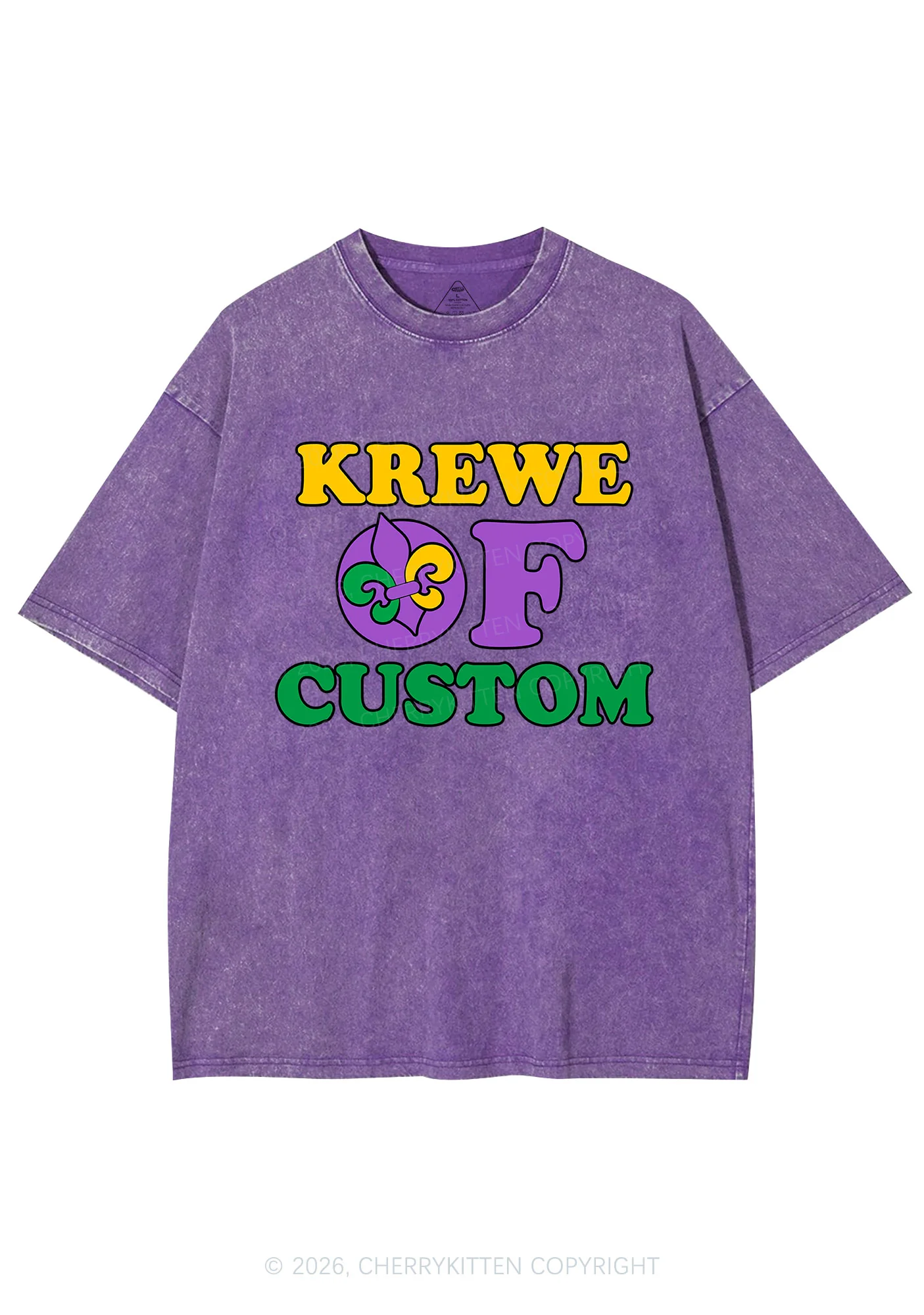 Krewe Of Custom Y2K Shirts Washed Tee Cherrykitten - Image 4