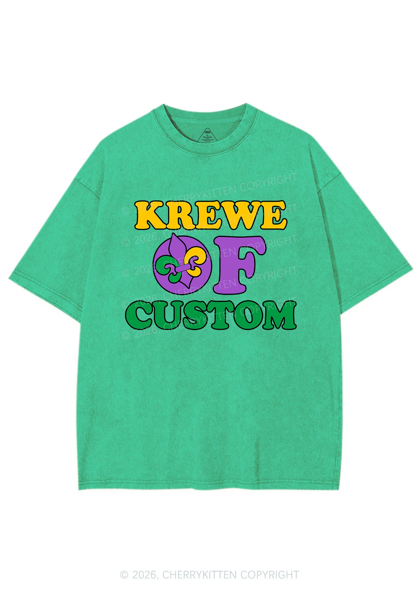 Krewe Of Custom Y2K Shirts Washed Tee Cherrykitten - Image 5