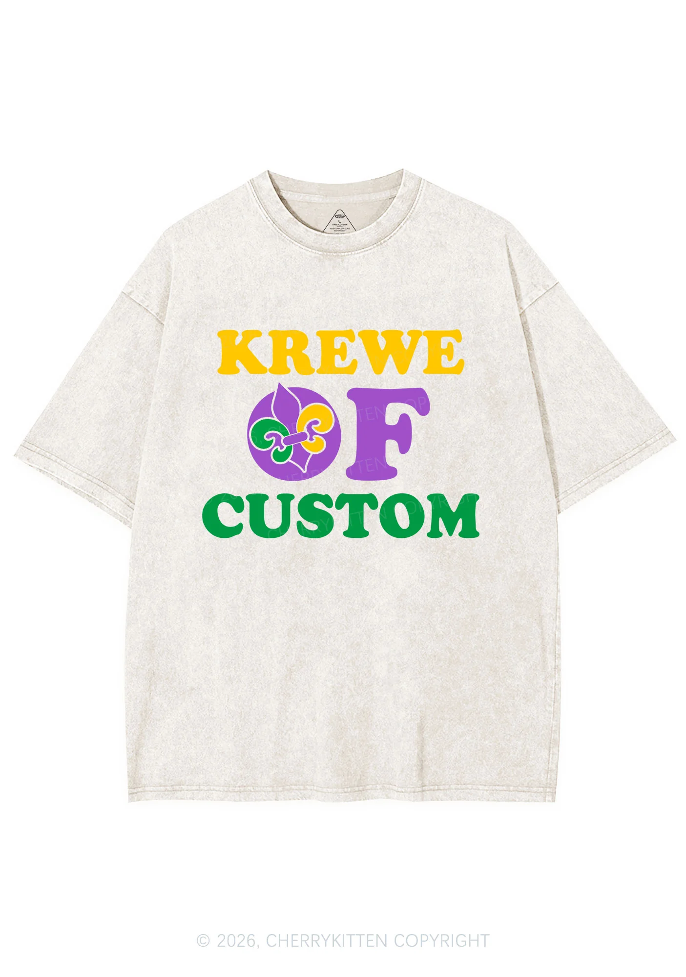 Krewe Of Custom Y2K Shirts Washed Tee Cherrykitten - Image 6