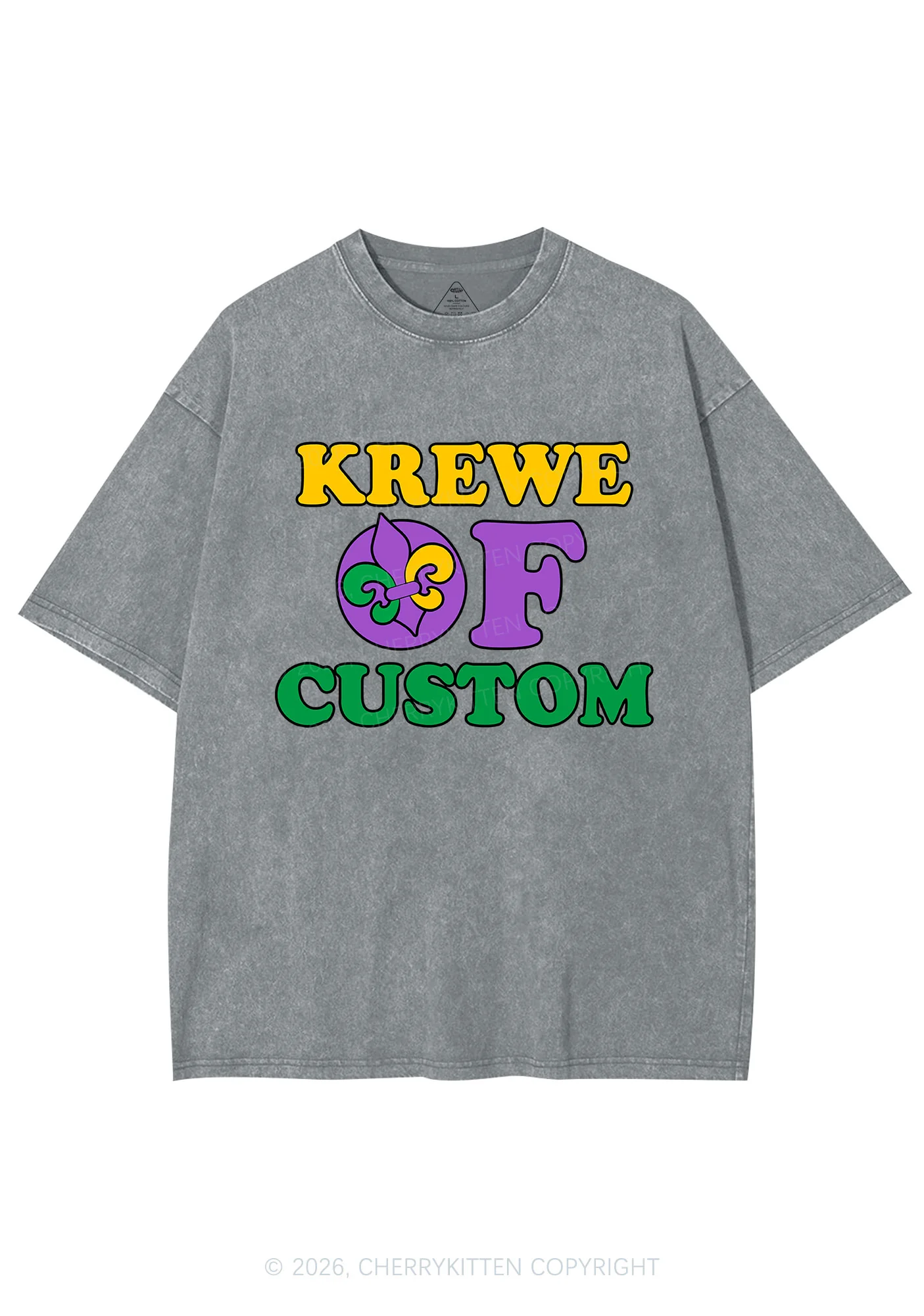 Krewe Of Custom Y2K Shirts Washed Tee Cherrykitten - Image 7