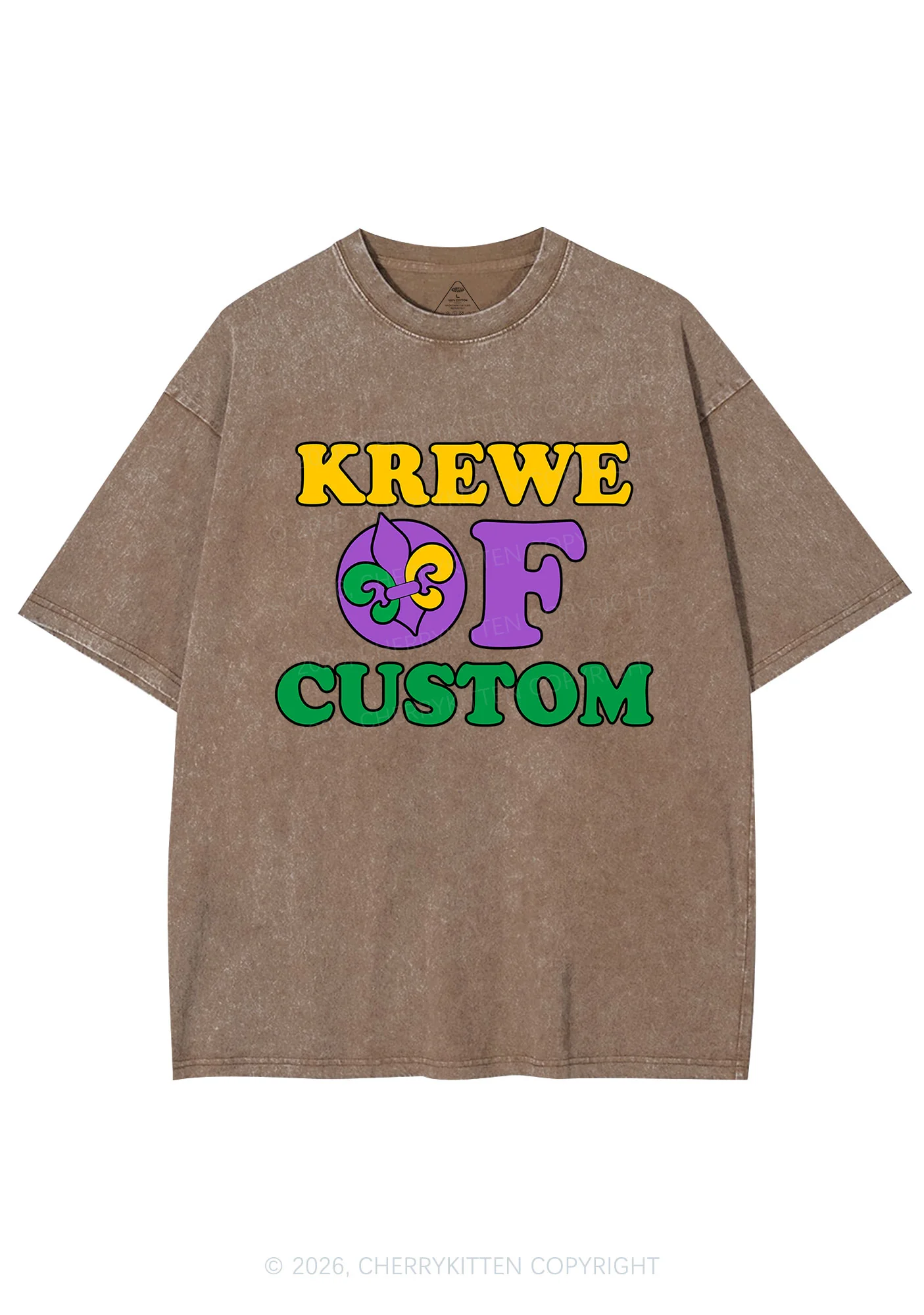 Krewe Of Custom Y2K Shirts Washed Tee Cherrykitten - Image 8