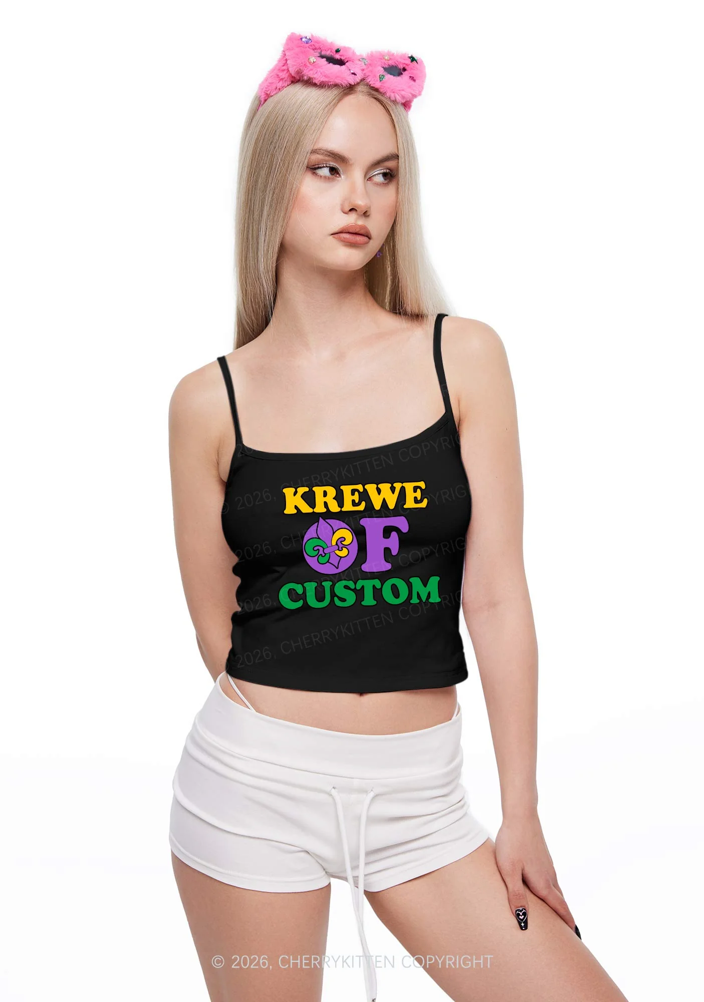 Krewe Of Custom Y2K Spaghetti Strap Cami Cherrykitten - Image 2