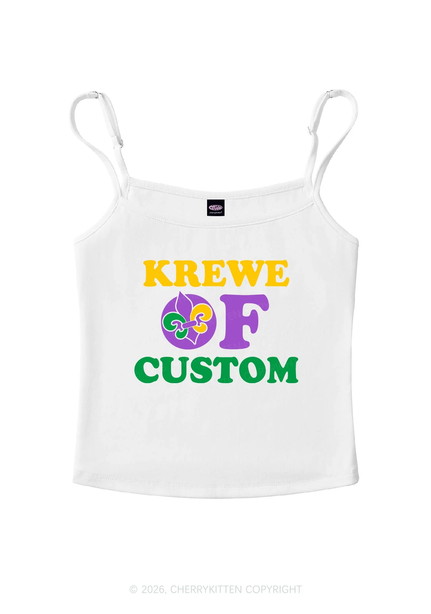 Krewe Of Custom Y2K Spaghetti Strap Cami Cherrykitten - Image 3