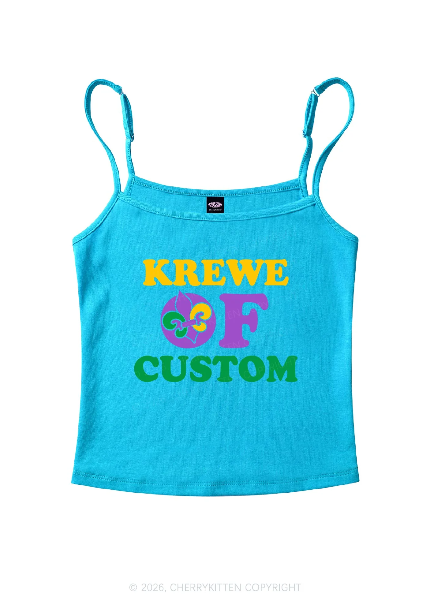 Krewe Of Custom Y2K Spaghetti Strap Cami Cherrykitten - Image 5