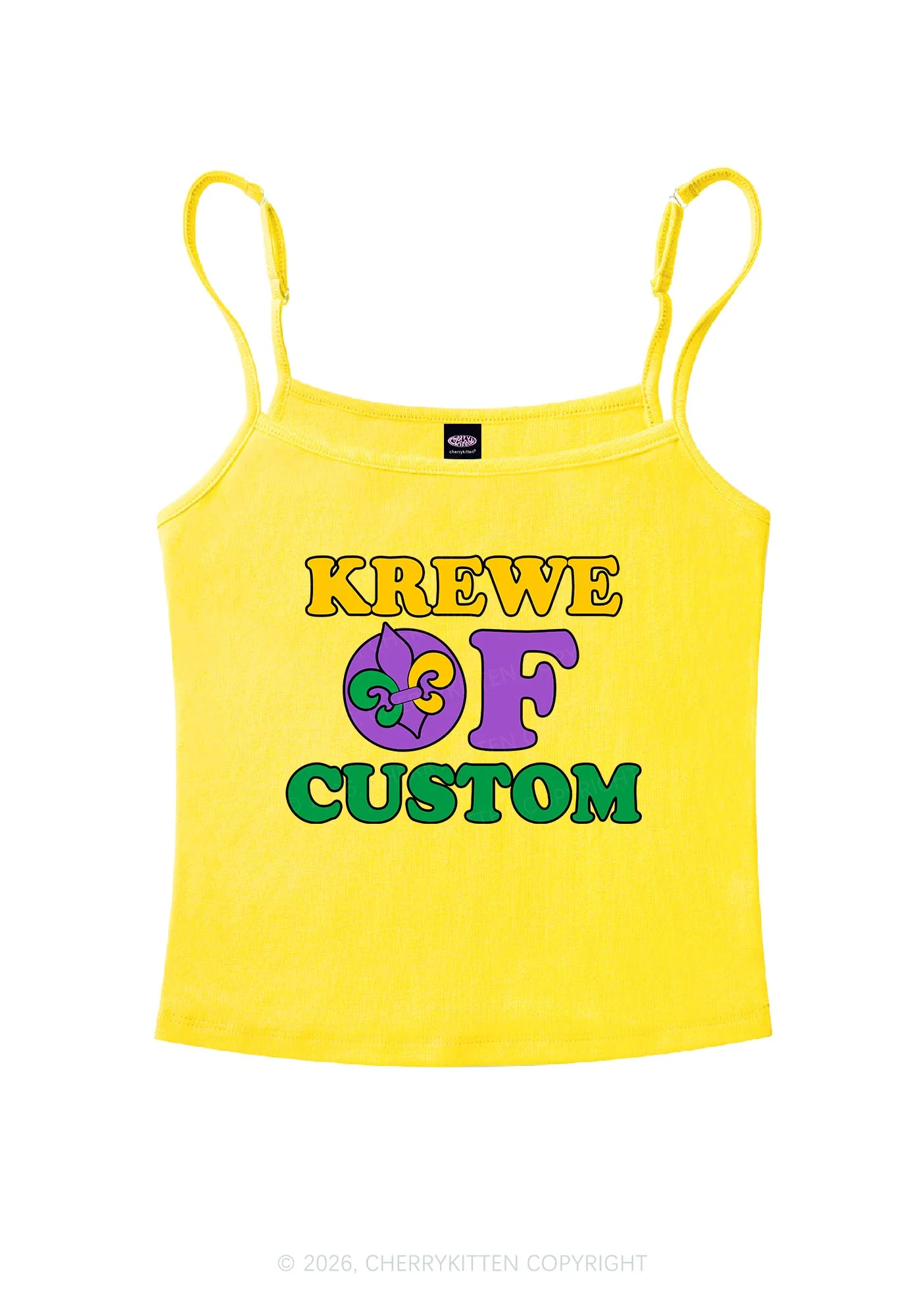 Krewe Of Custom Y2K Spaghetti Strap Cami Cherrykitten - Image 6