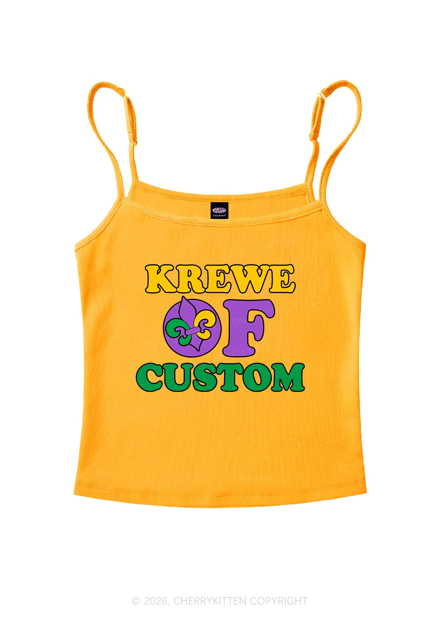 Krewe Of Custom Y2K Spaghetti Strap Cami Cherrykitten - Image 7