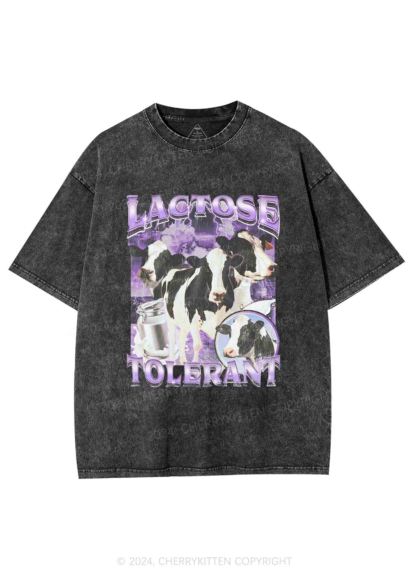 Lactose Tolerant Cow Y2K Washed Tee Cherrykitten - Image 3