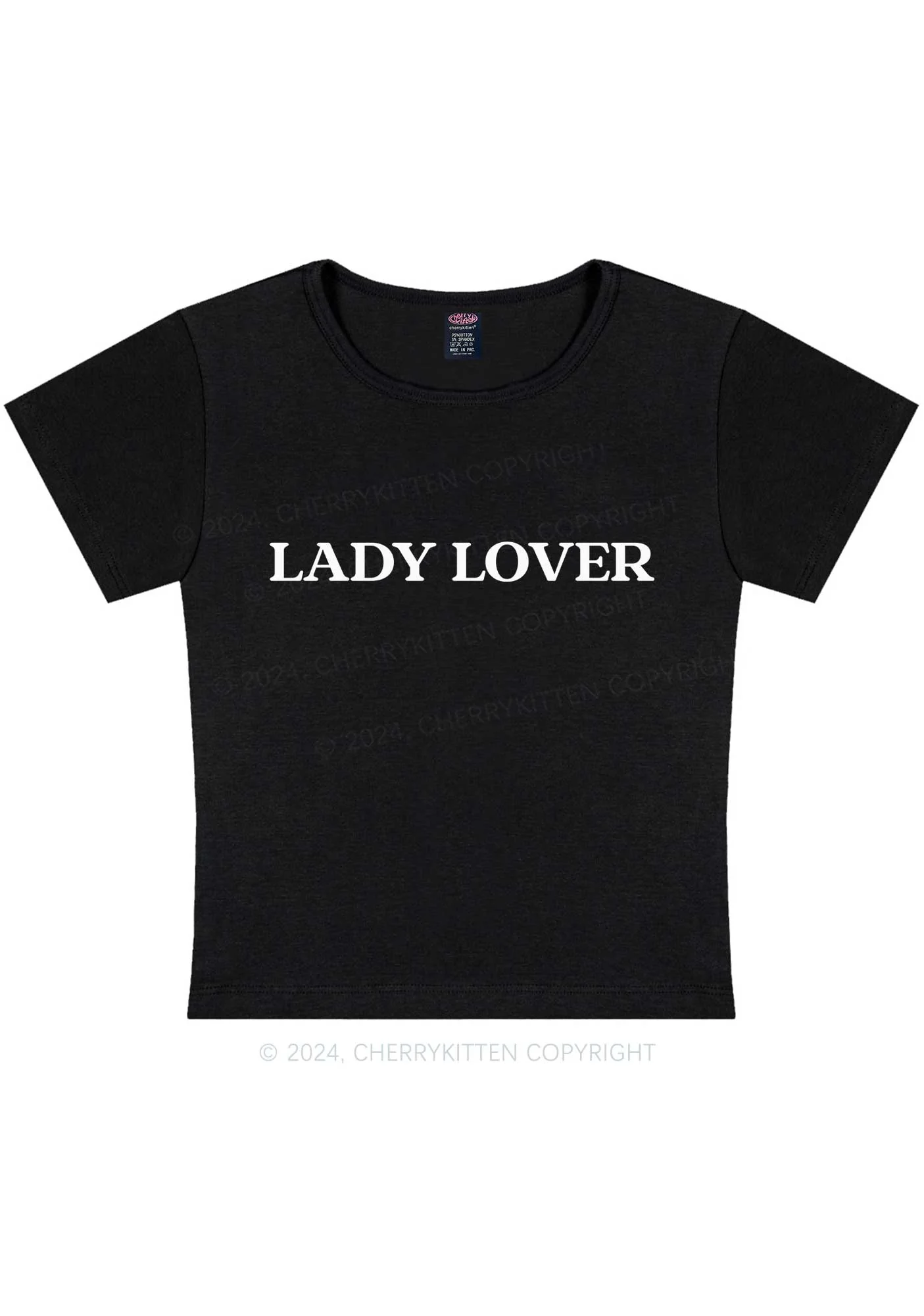 Lady Lover Y2K Baby Tee Cherrykitten - Image 4