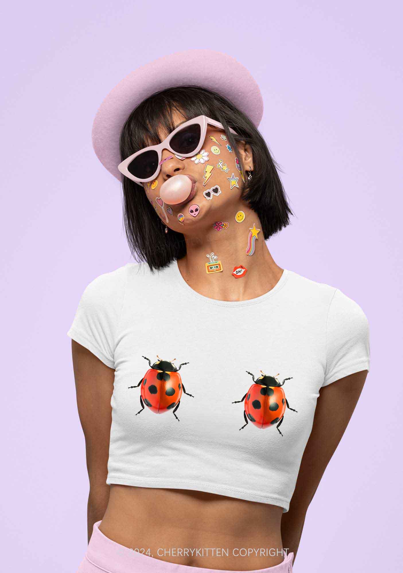 Ladybugs Y2K Baby Tee Cherrykitten - Image 2