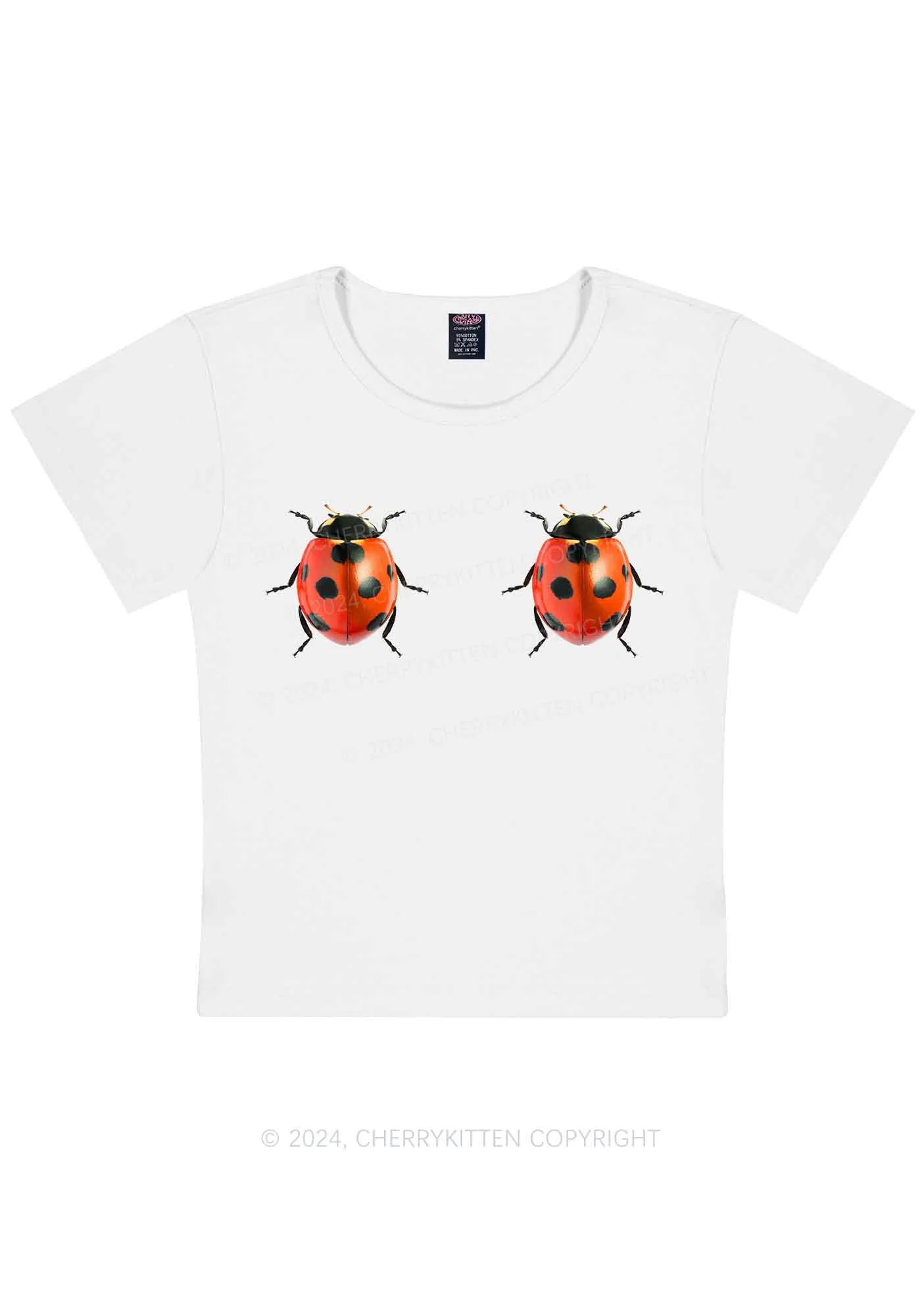 Ladybugs Y2K Baby Tee Cherrykitten - Image 3