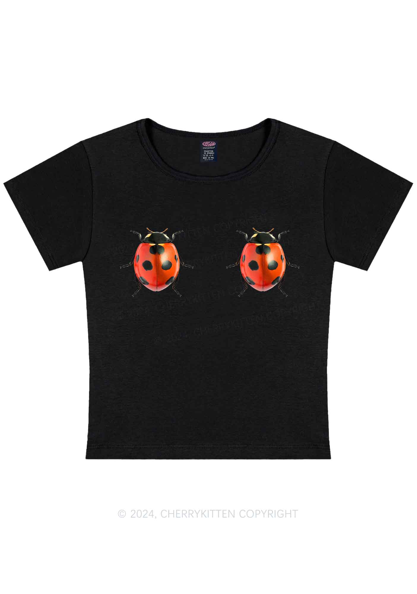 Ladybugs Y2K Baby Tee Cherrykitten - Image 4