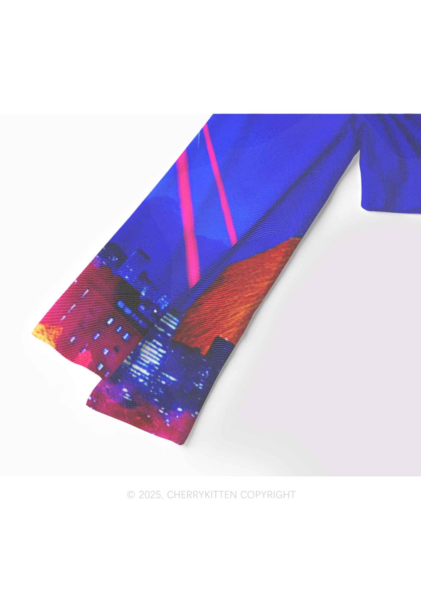 Laser Monster Capybara Y2K Mesh Long Sleeve Crop Top Cherrykitten - Image 4