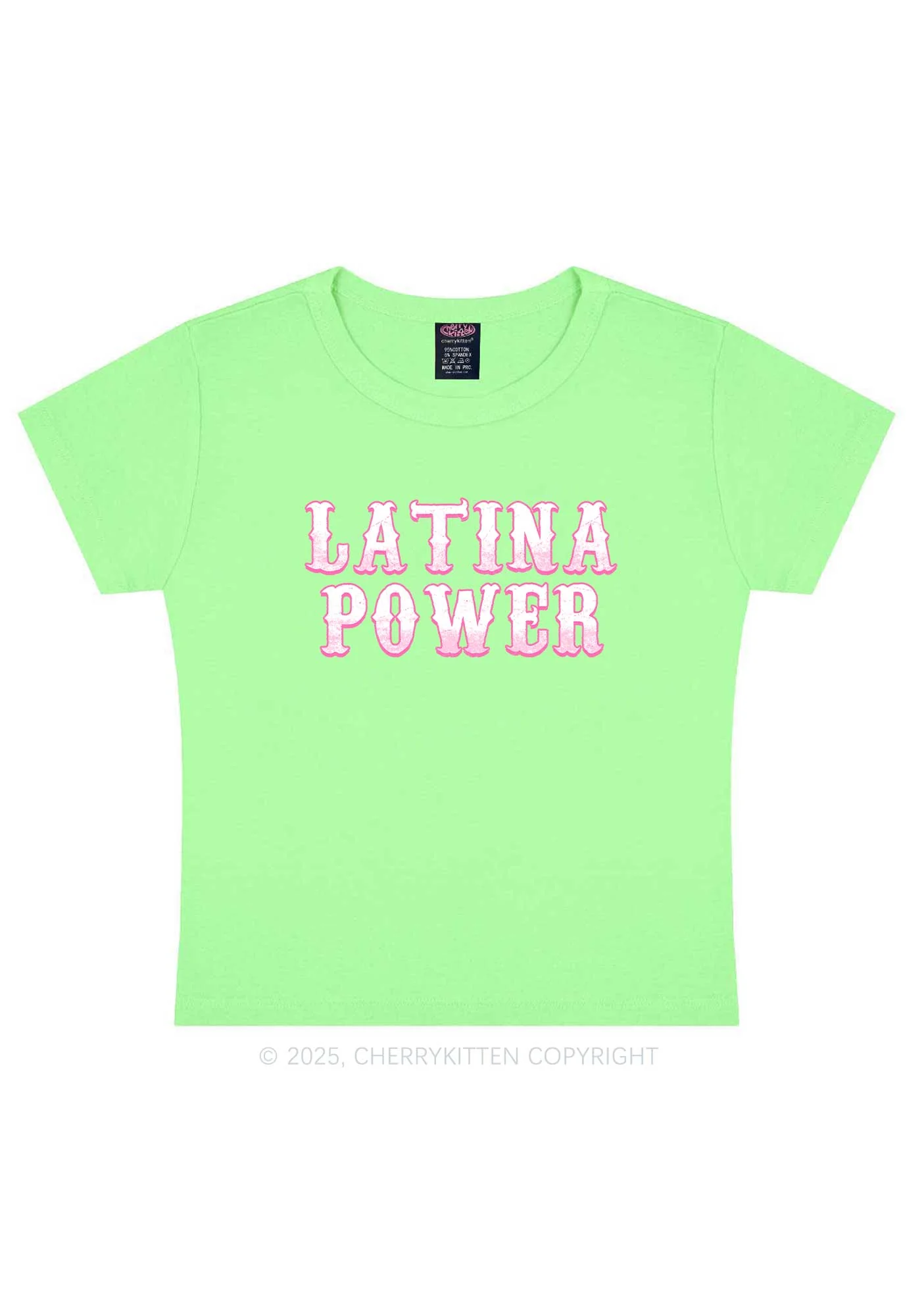 Latina Power Y2K Baby Tee Cherrykitten - Image 12