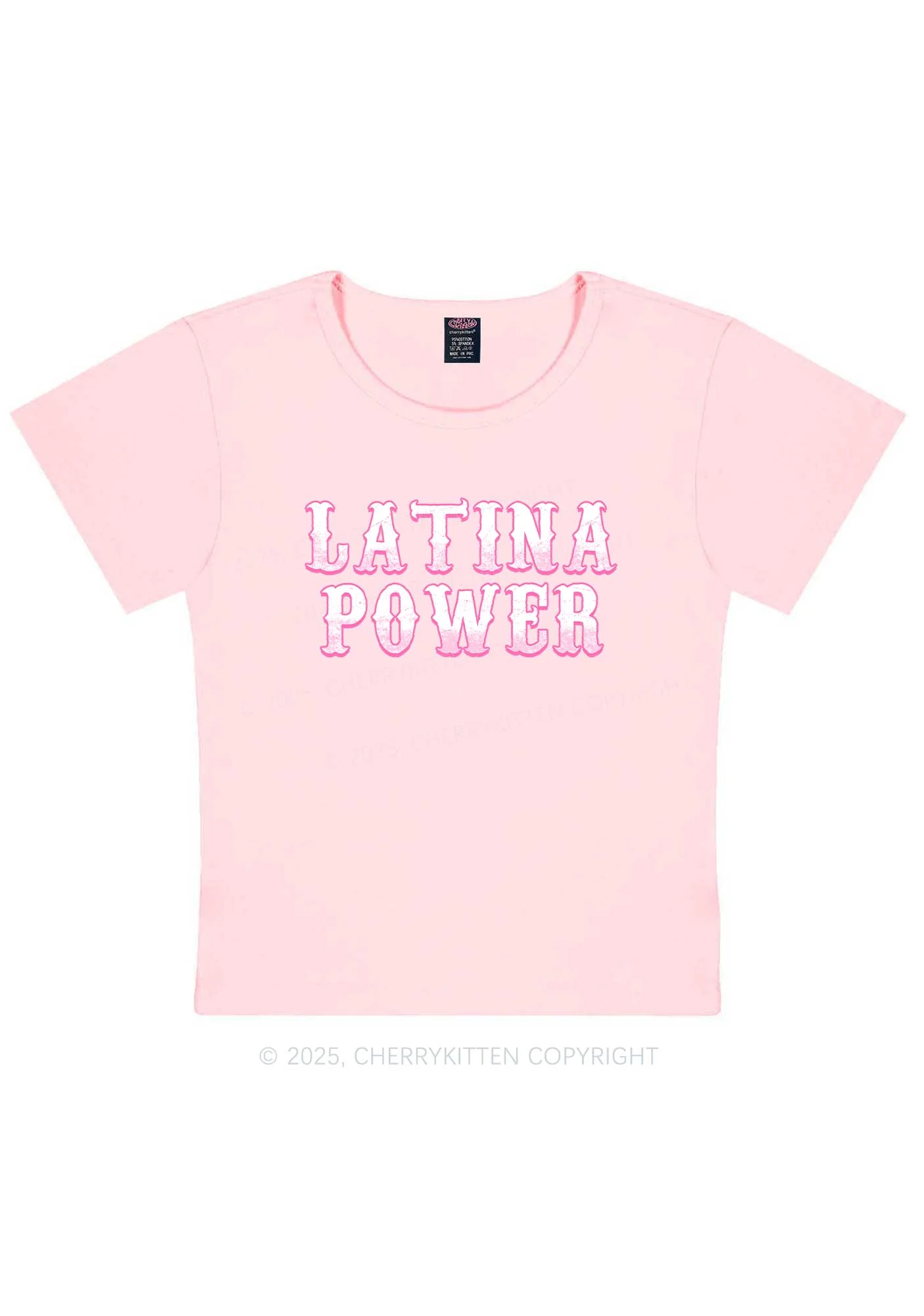 Latina Power Y2K Baby Tee Cherrykitten - Image 13