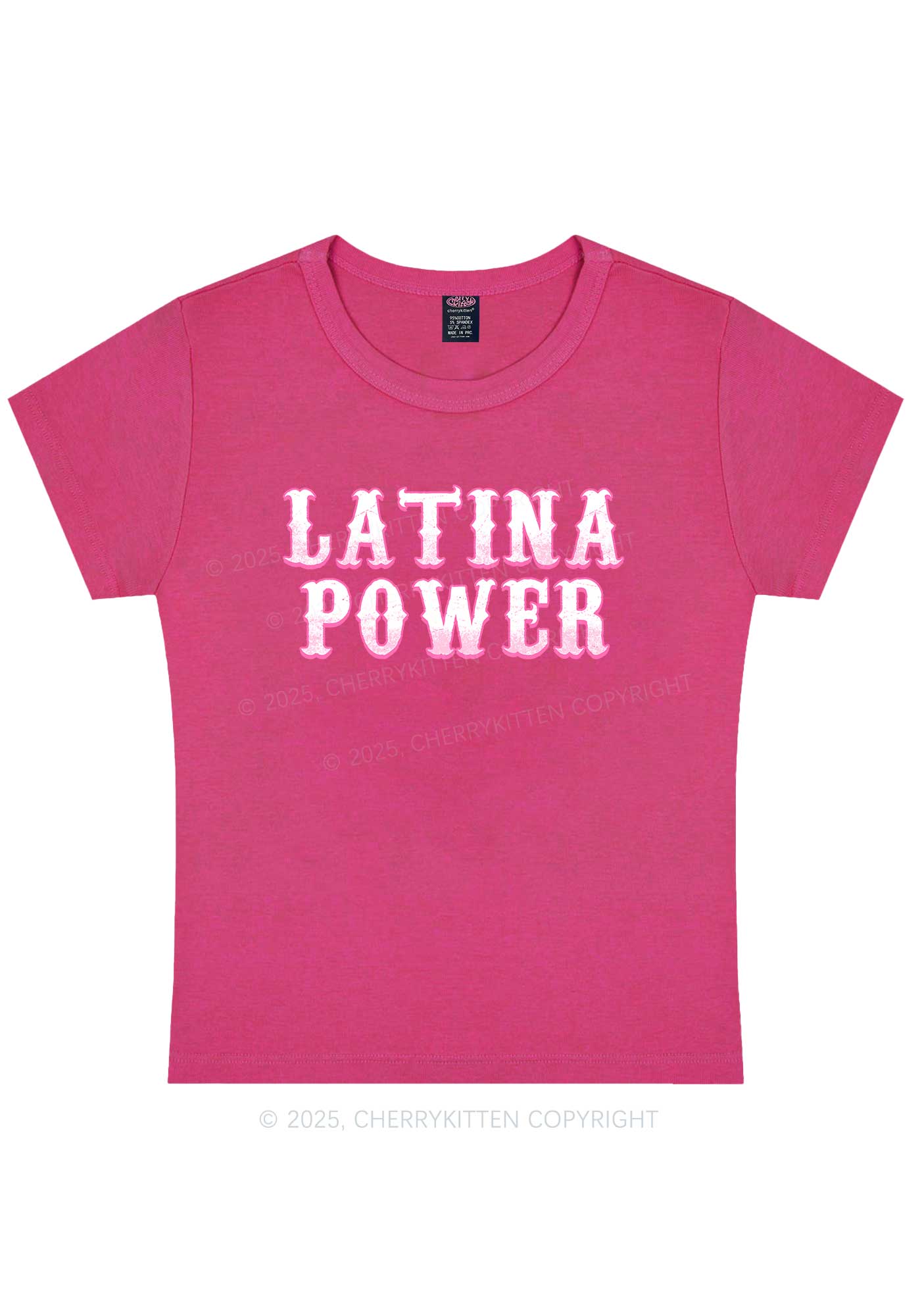 Latina Power Y2K Baby Tee Cherrykitten - Image 5