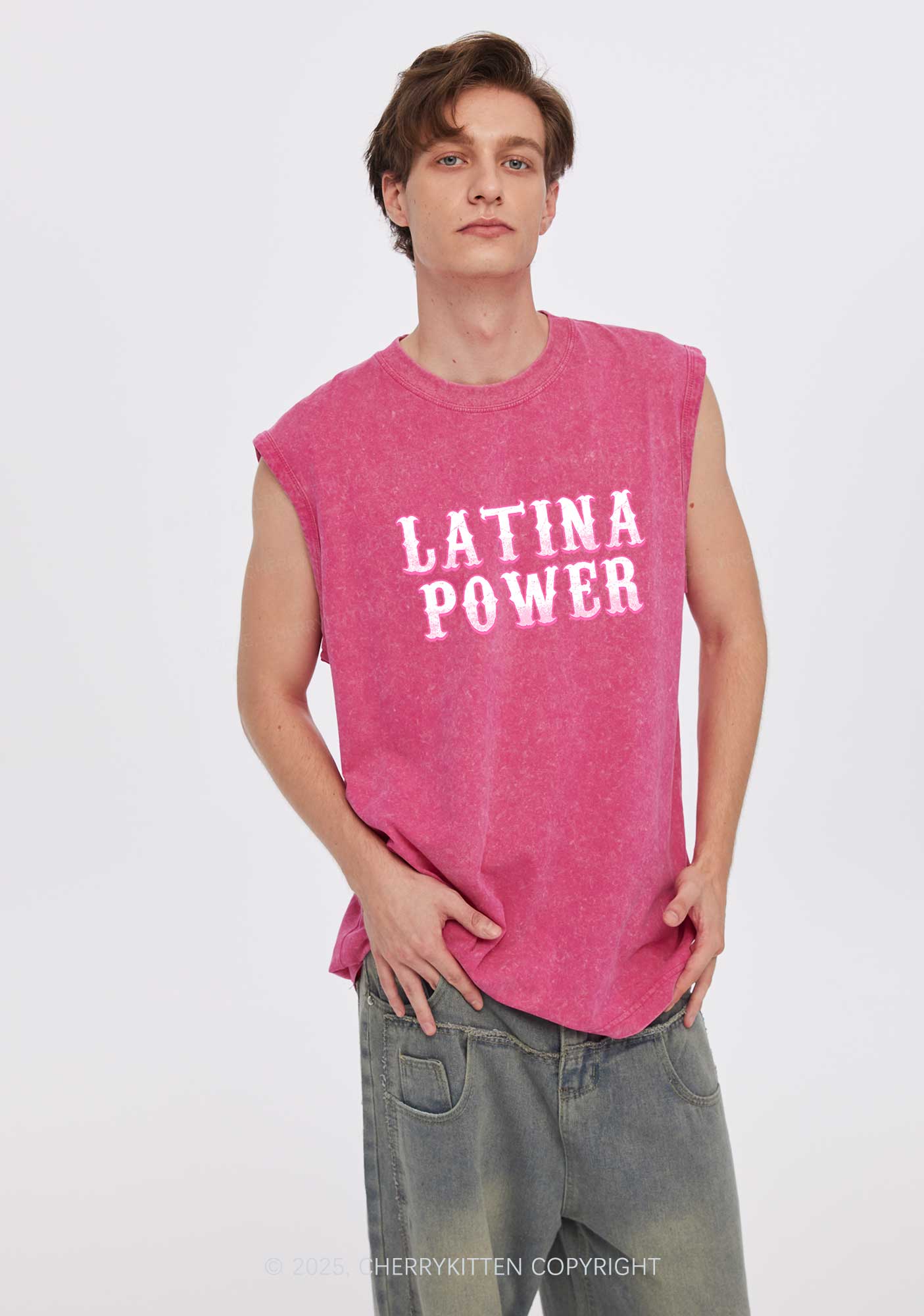Latina Power Y2K Washed Tank Cherrykitten - Image 2