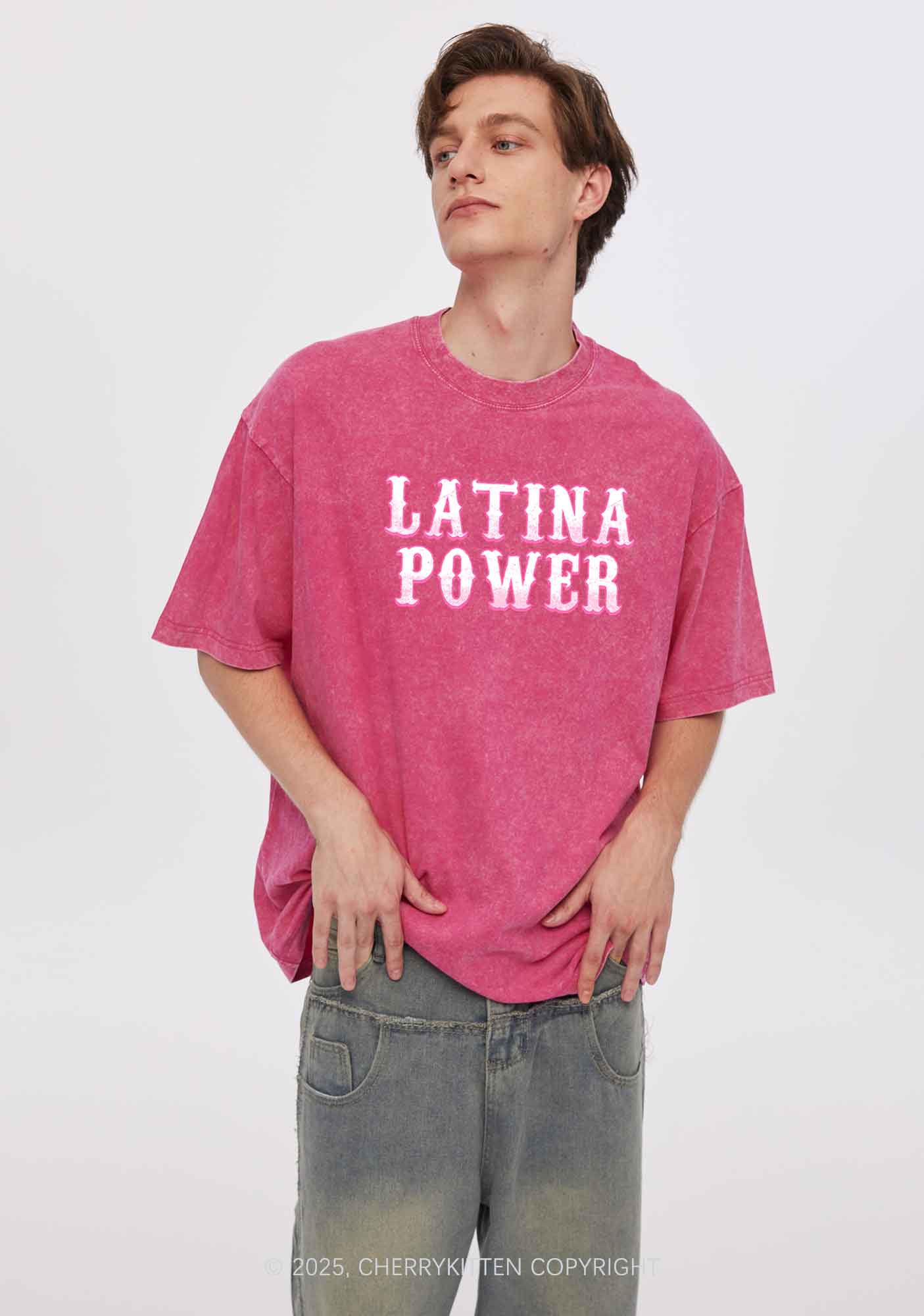 Latina Power Y2K Washed Tee Cherrykitten - Image 2