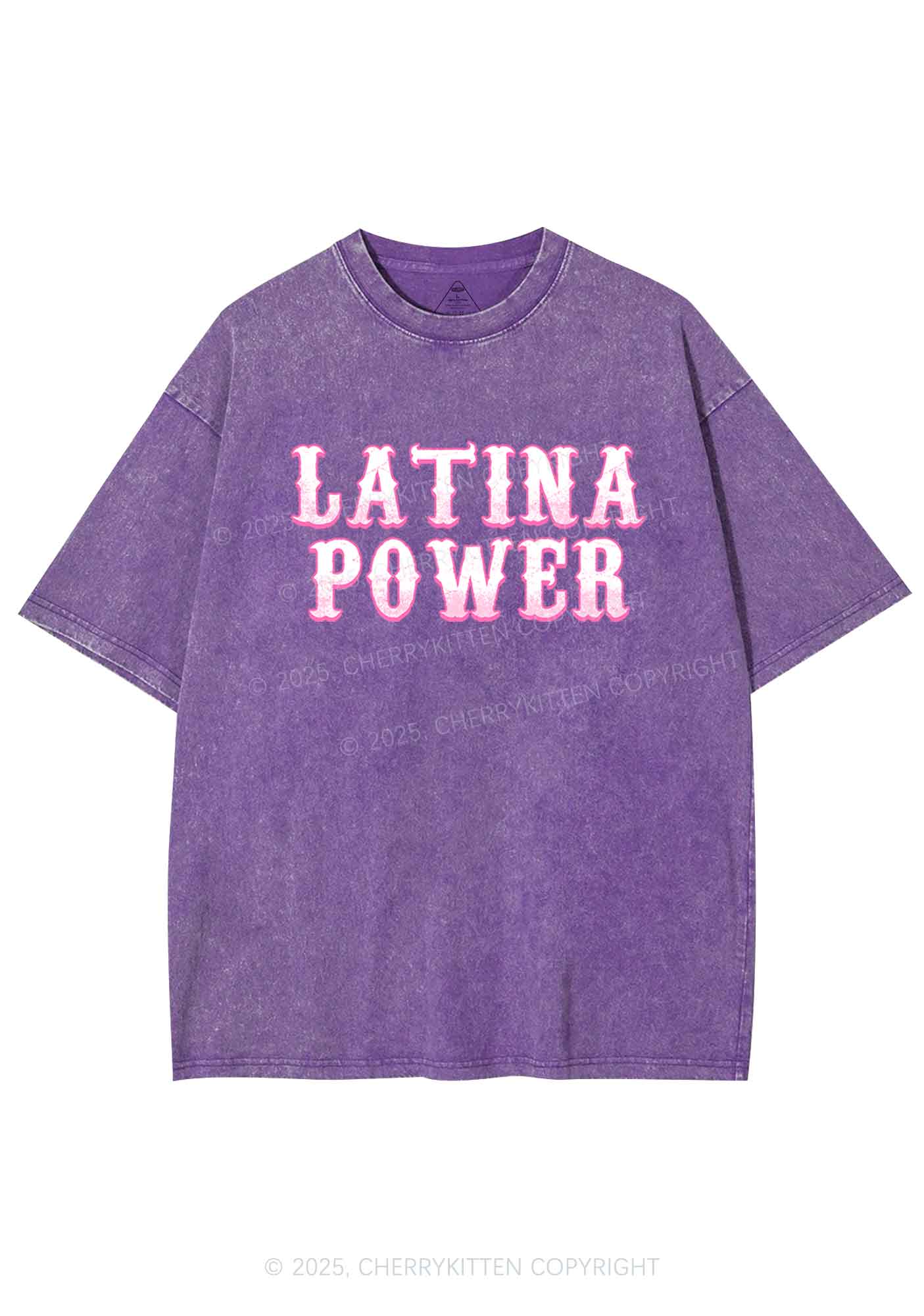 Latina Power Y2K Washed Tee Cherrykitten - Image 5