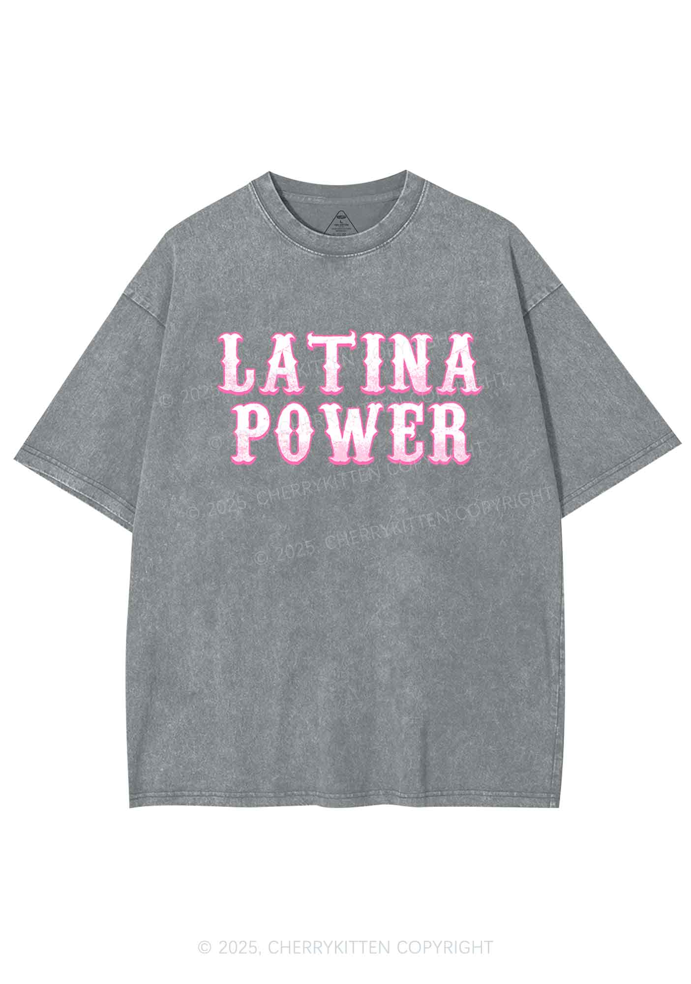 Latina Power Y2K Washed Tee Cherrykitten - Image 7