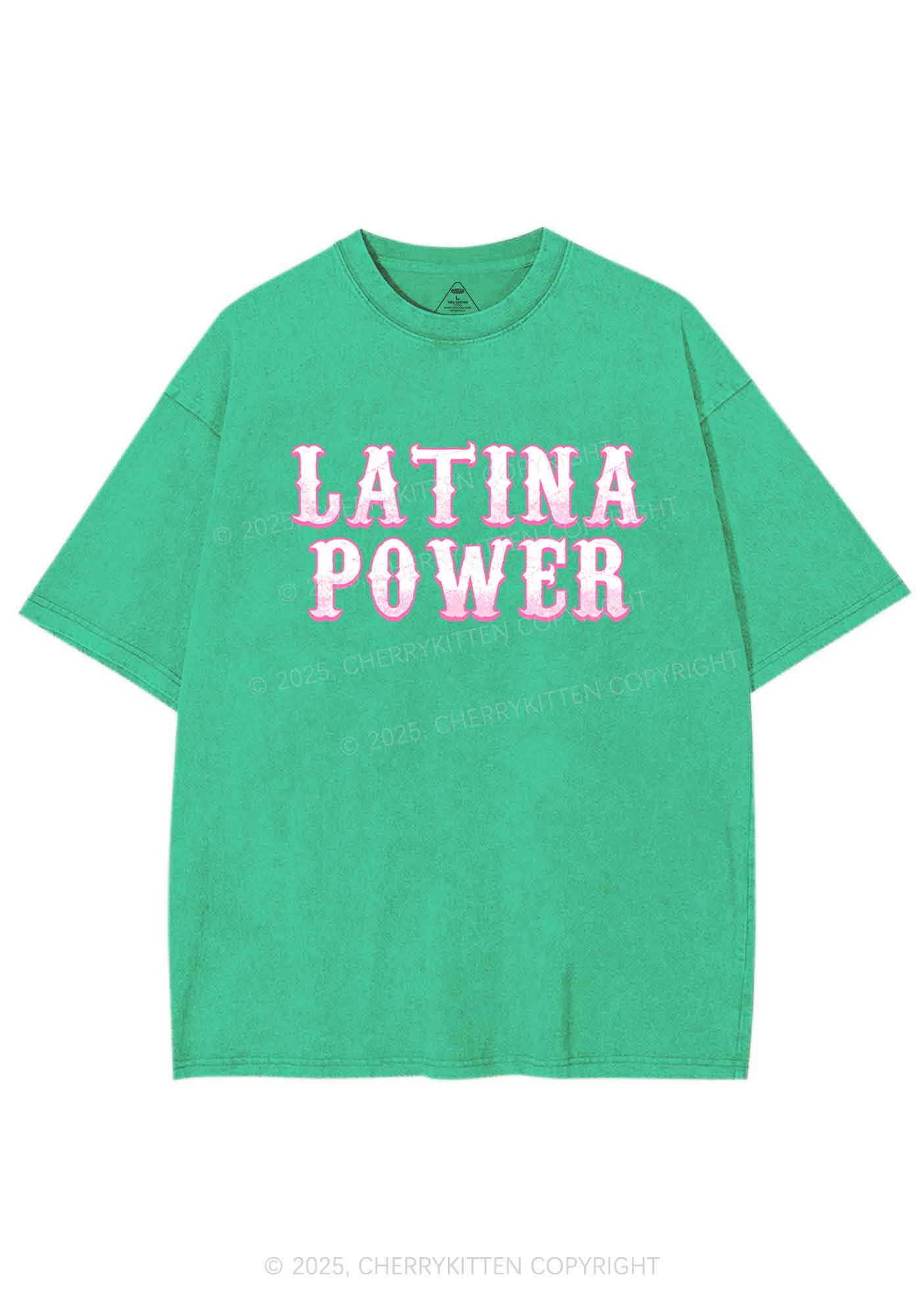 Latina Power Y2K Washed Tee Cherrykitten - Image 8