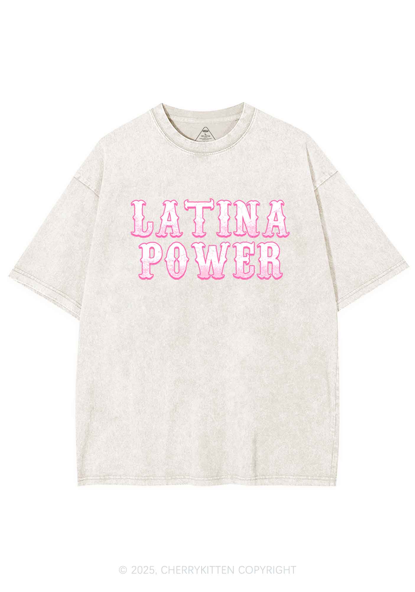 Latina Power Y2K Washed Tee Cherrykitten - Image 9