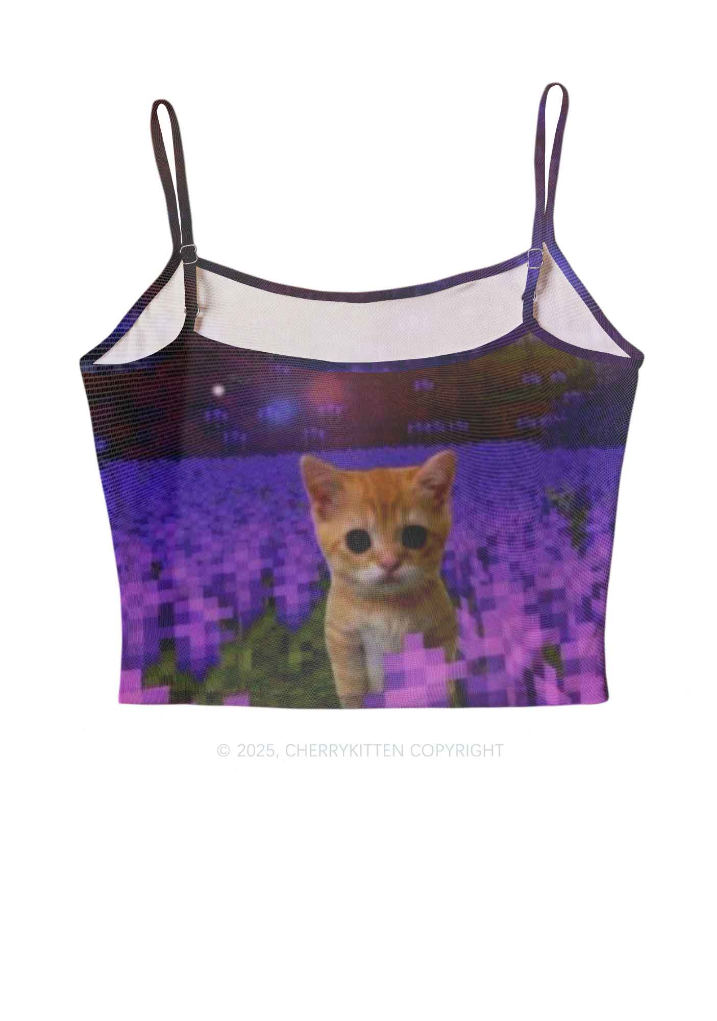 Lavender Kitten Y2K Mesh Cami Tank Cherrykitten - Image 2