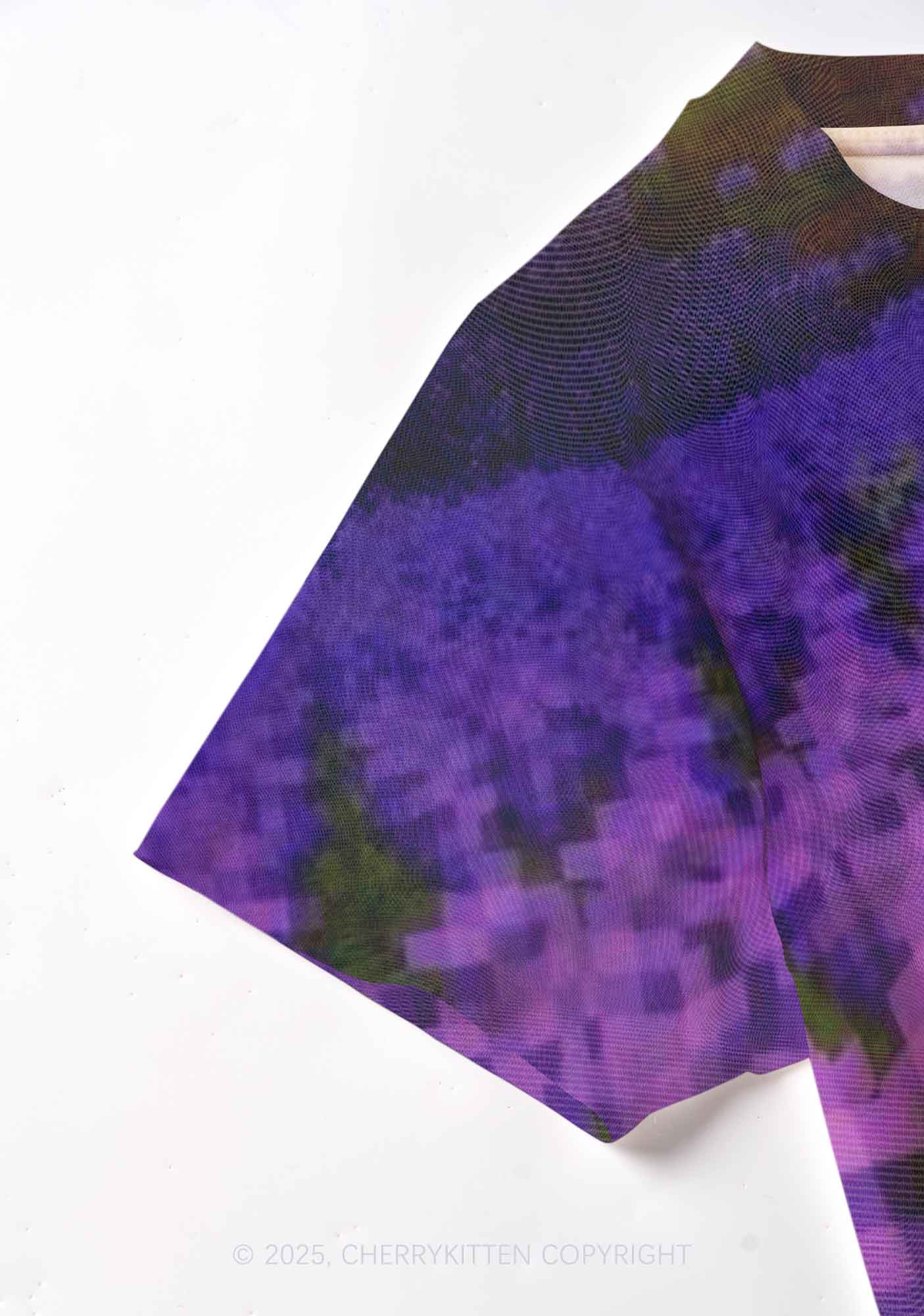 Lavender Kitten Y2K Mesh Crop Top Cherrykitten - Image 3