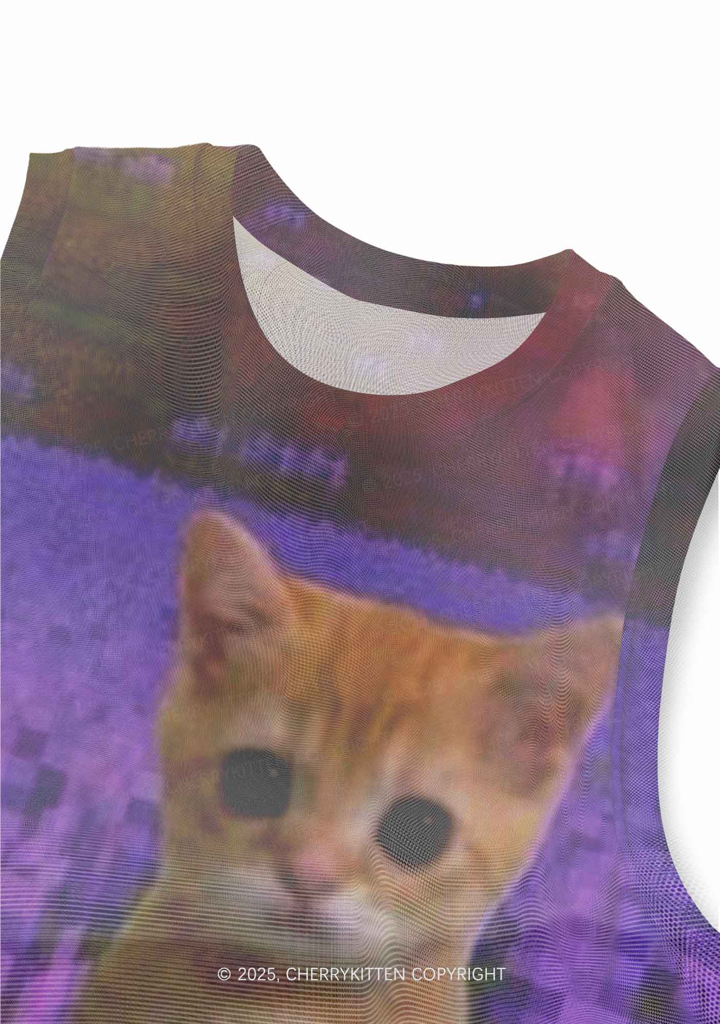 Lavender Kitten Y2K Mesh Muscle Tank Cherrykitten - Image 3