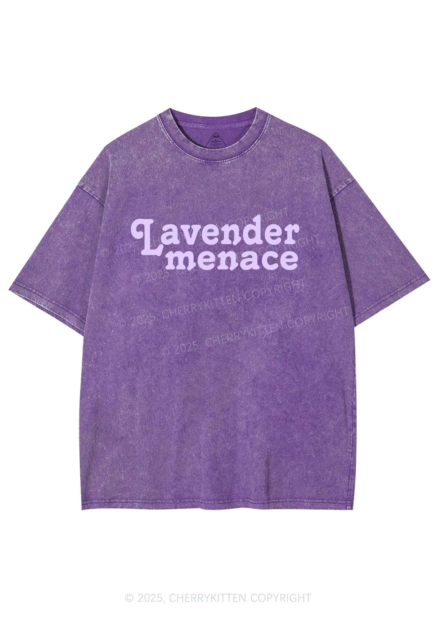 Lavender Menace Y2K Shirts Washed Tee Cherrykitten - Image 4
