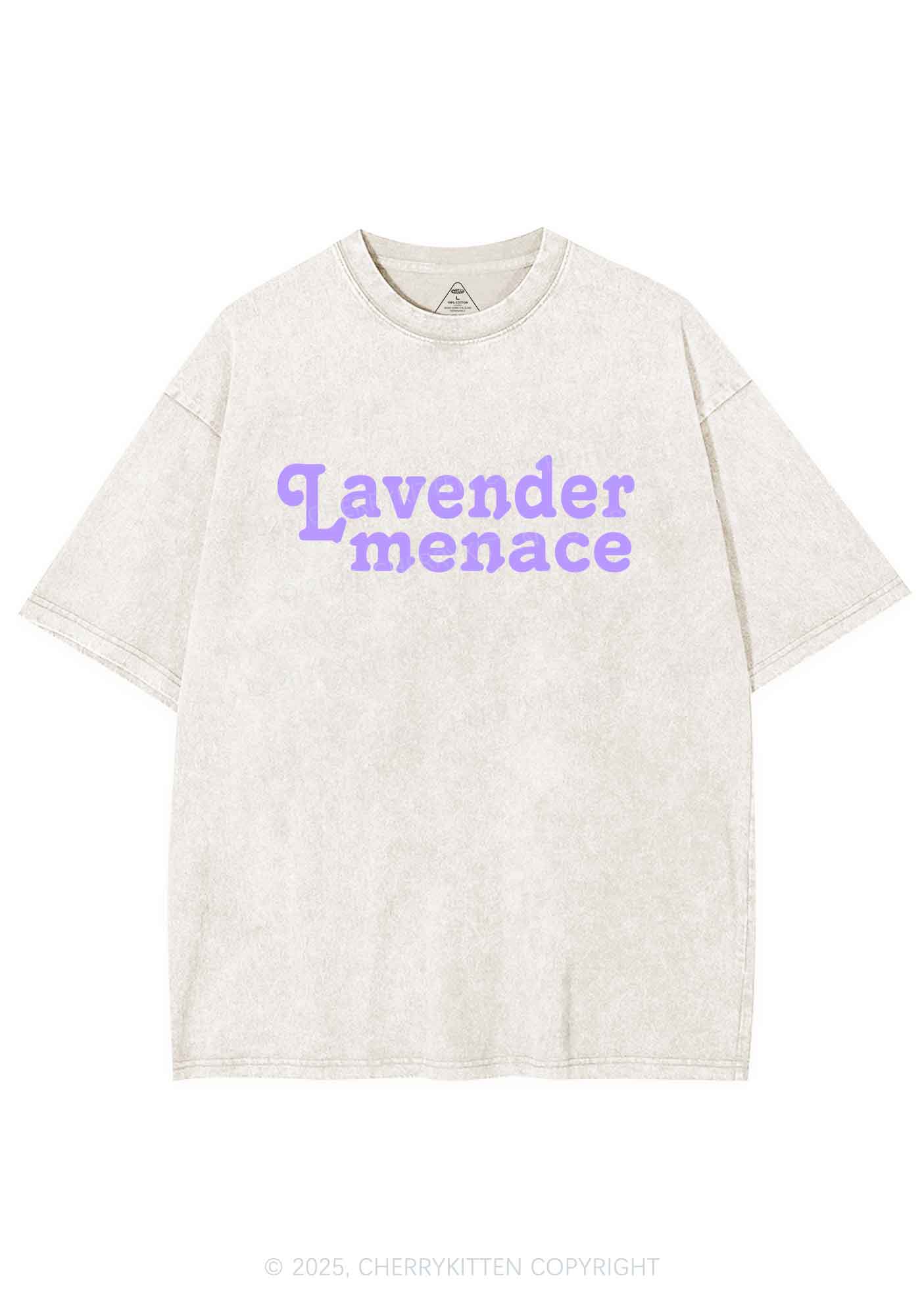 Lavender Menace Y2K Shirts Washed Tee Cherrykitten - Image 5