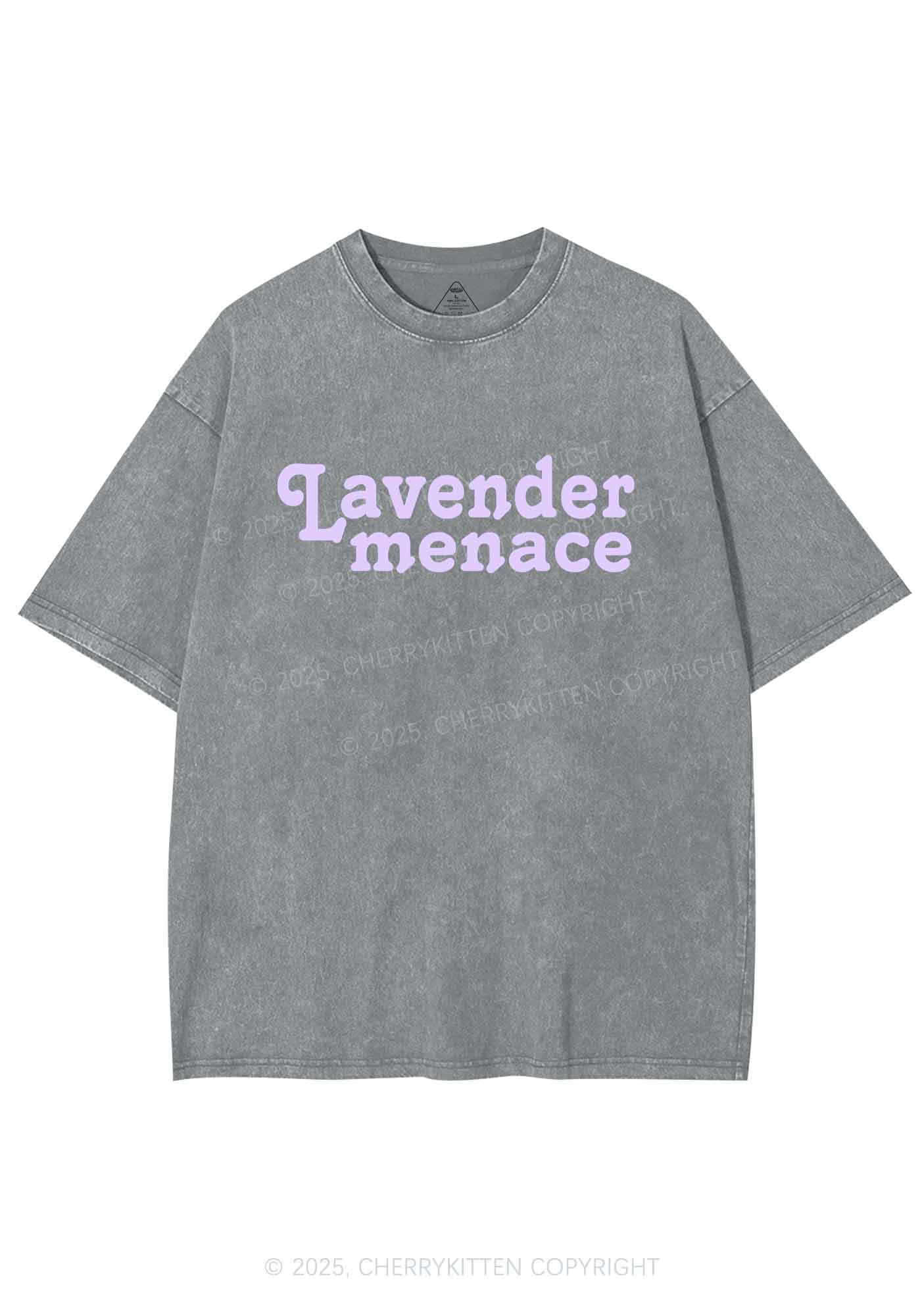 Lavender Menace Y2K Shirts Washed Tee Cherrykitten - Image 7