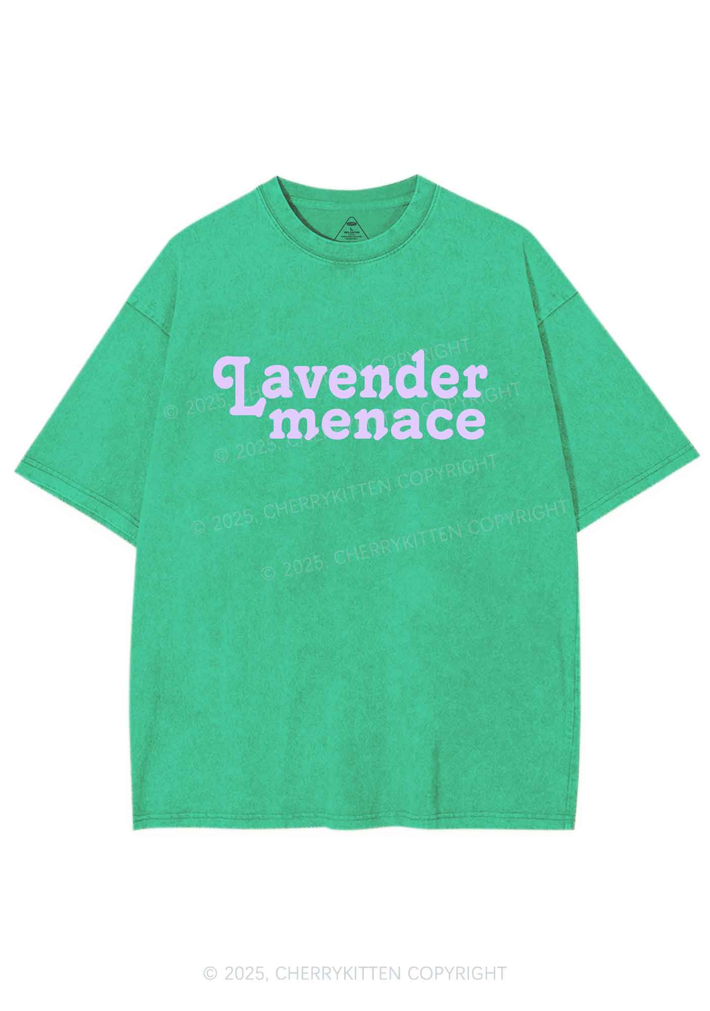Lavender Menace Y2K Shirts Washed Tee Cherrykitten - Image 8