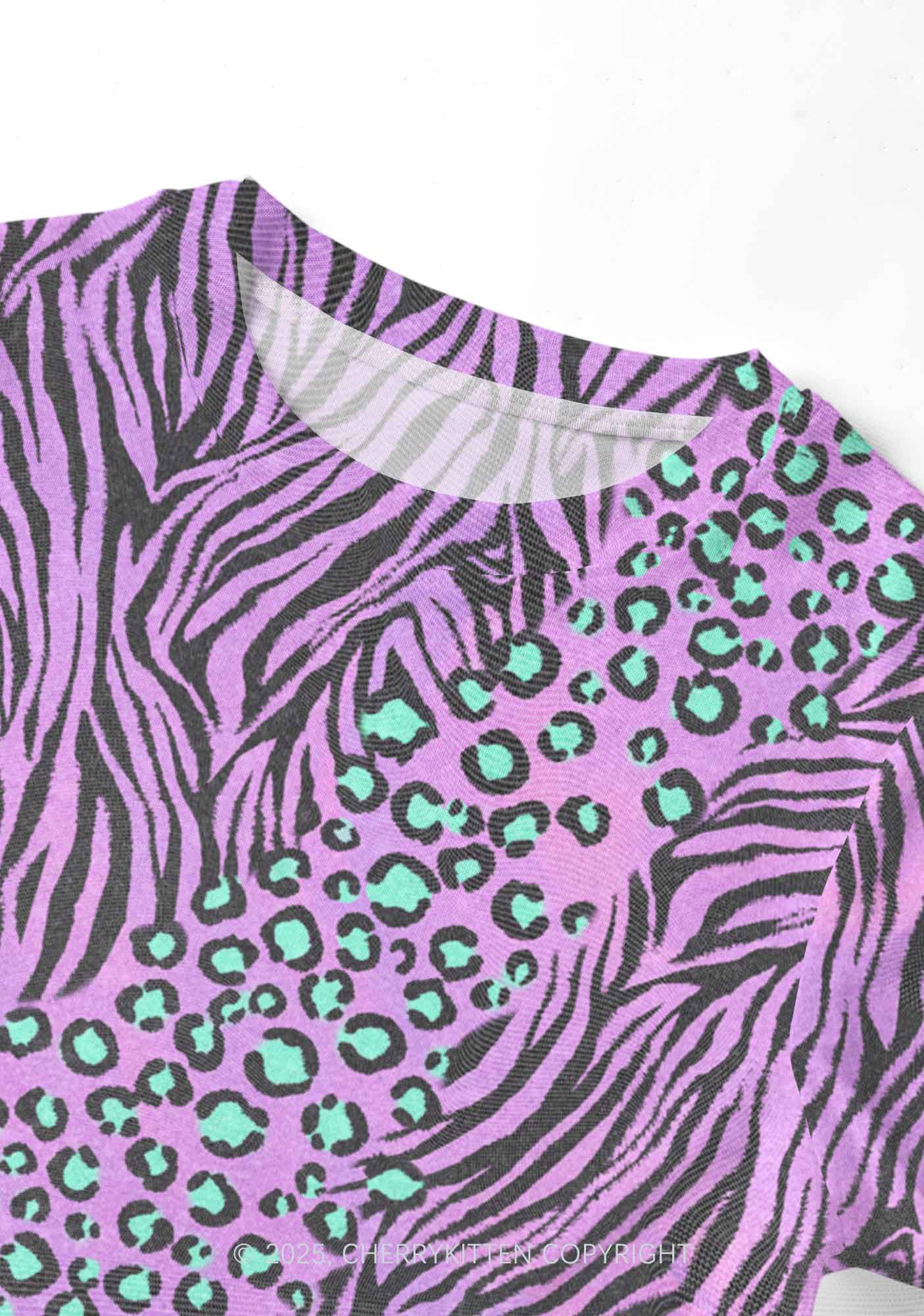 Lavender Zebra Y2K Mesh Crop Top Cherrykitten - Image 3