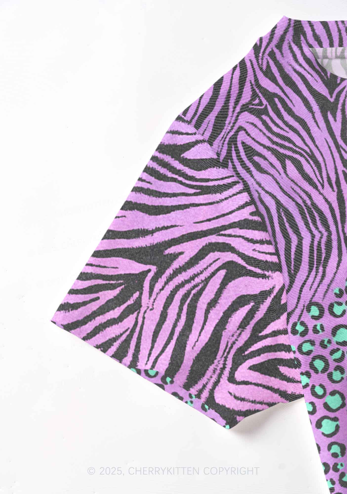Lavender Zebra Y2K Mesh Crop Top Cherrykitten - Image 4
