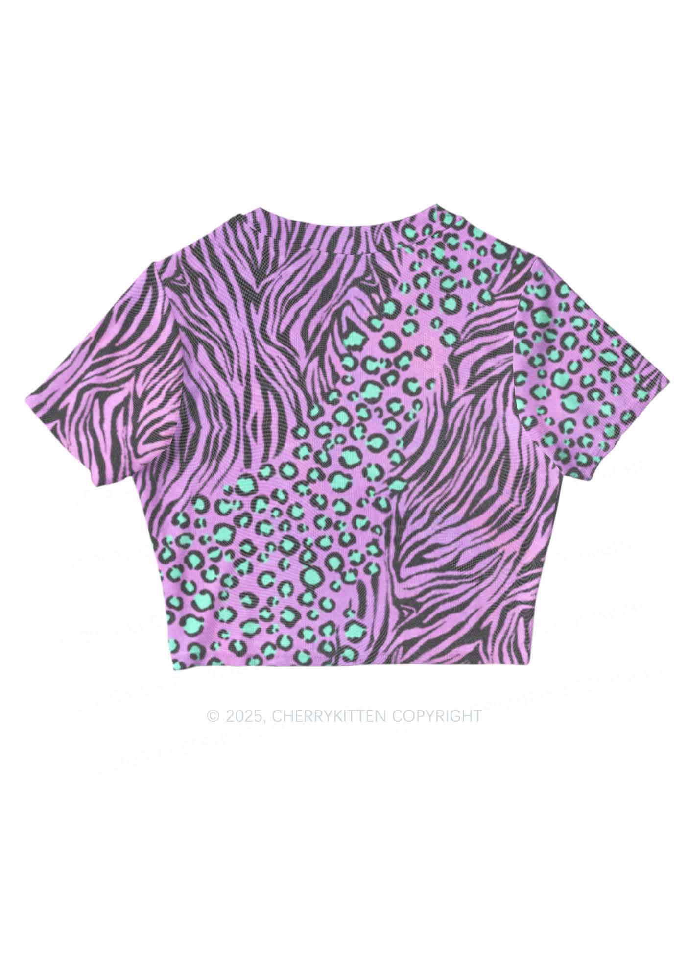 Lavender Zebra Y2K Mesh Crop Top Cherrykitten - Image 5