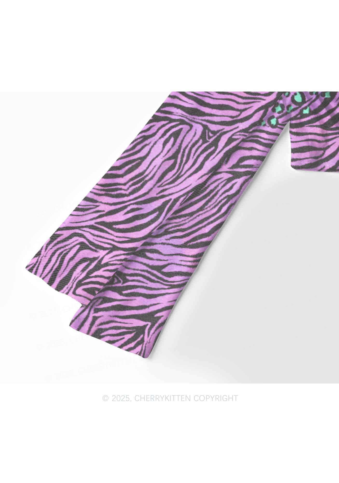 Lavender Zebra Y2K Mesh Long Sleeve Crop Top Cherrykitten - Image 4