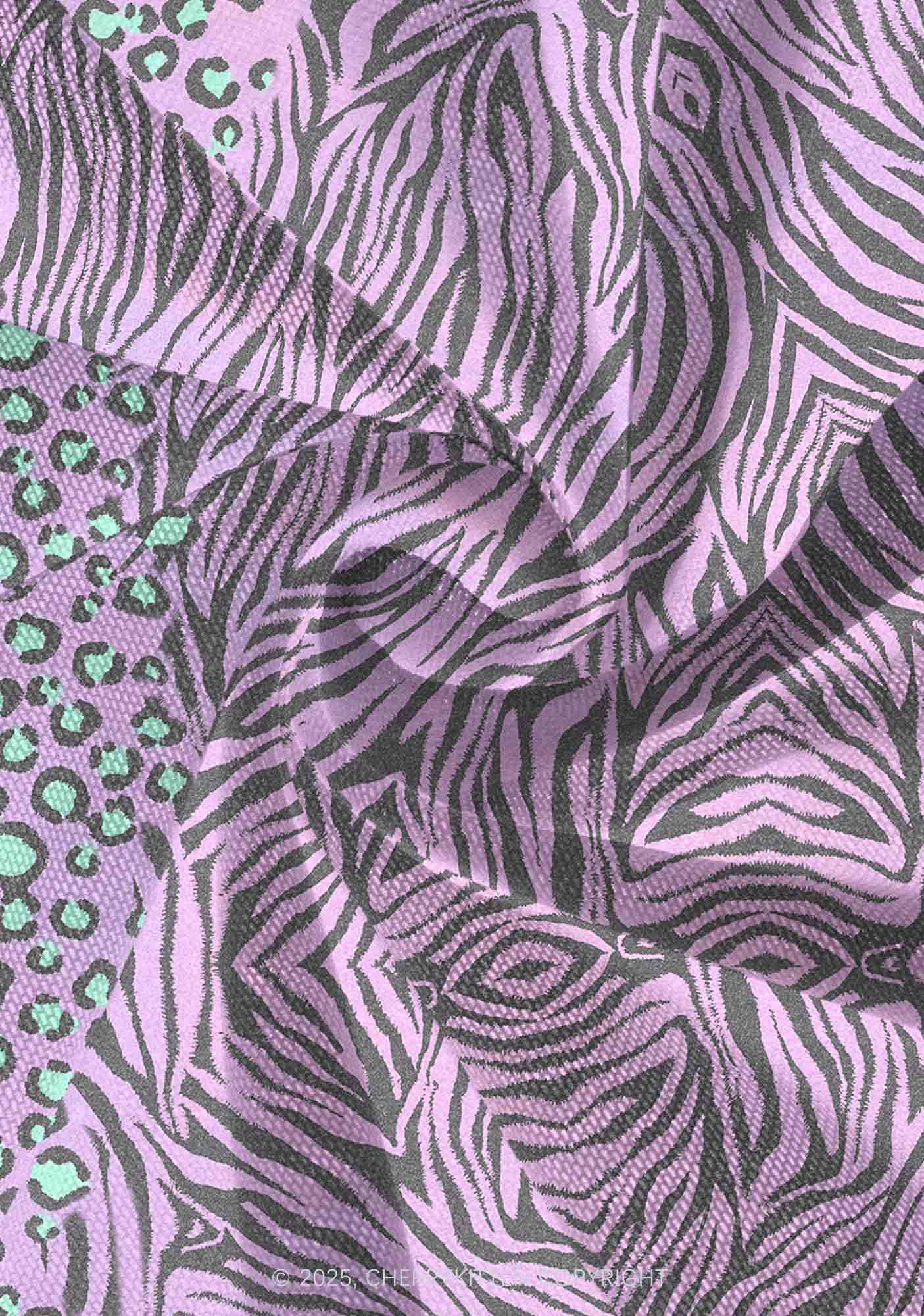 Lavender Zebra Y2K Print Mini Layered Skirt Cherrykitten - Image 4