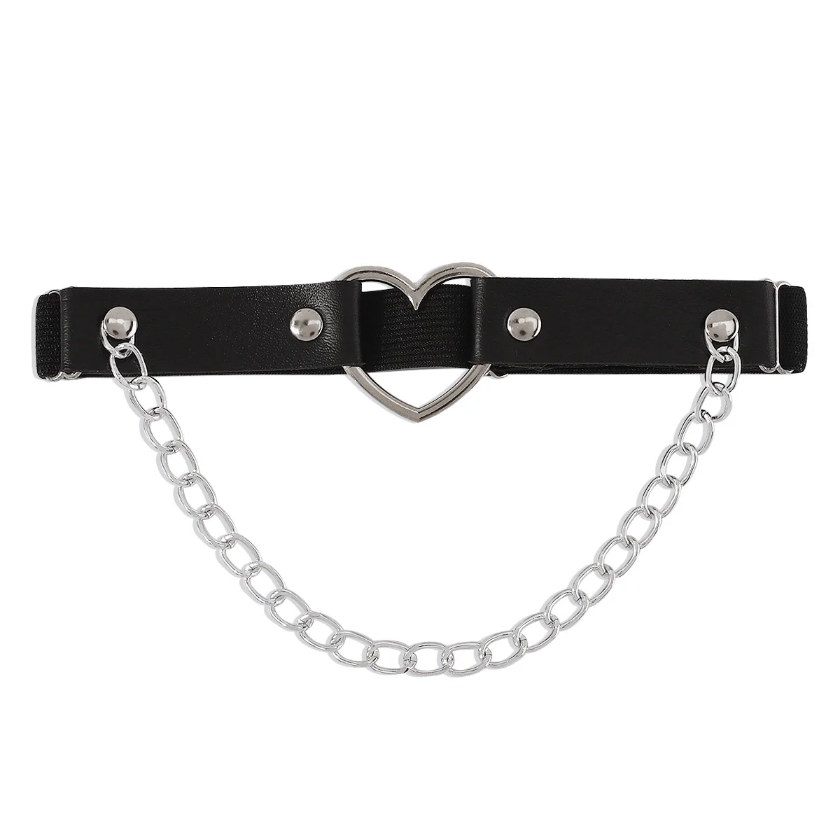 Leather Heart Chain Stud Leg Chain - Image 3