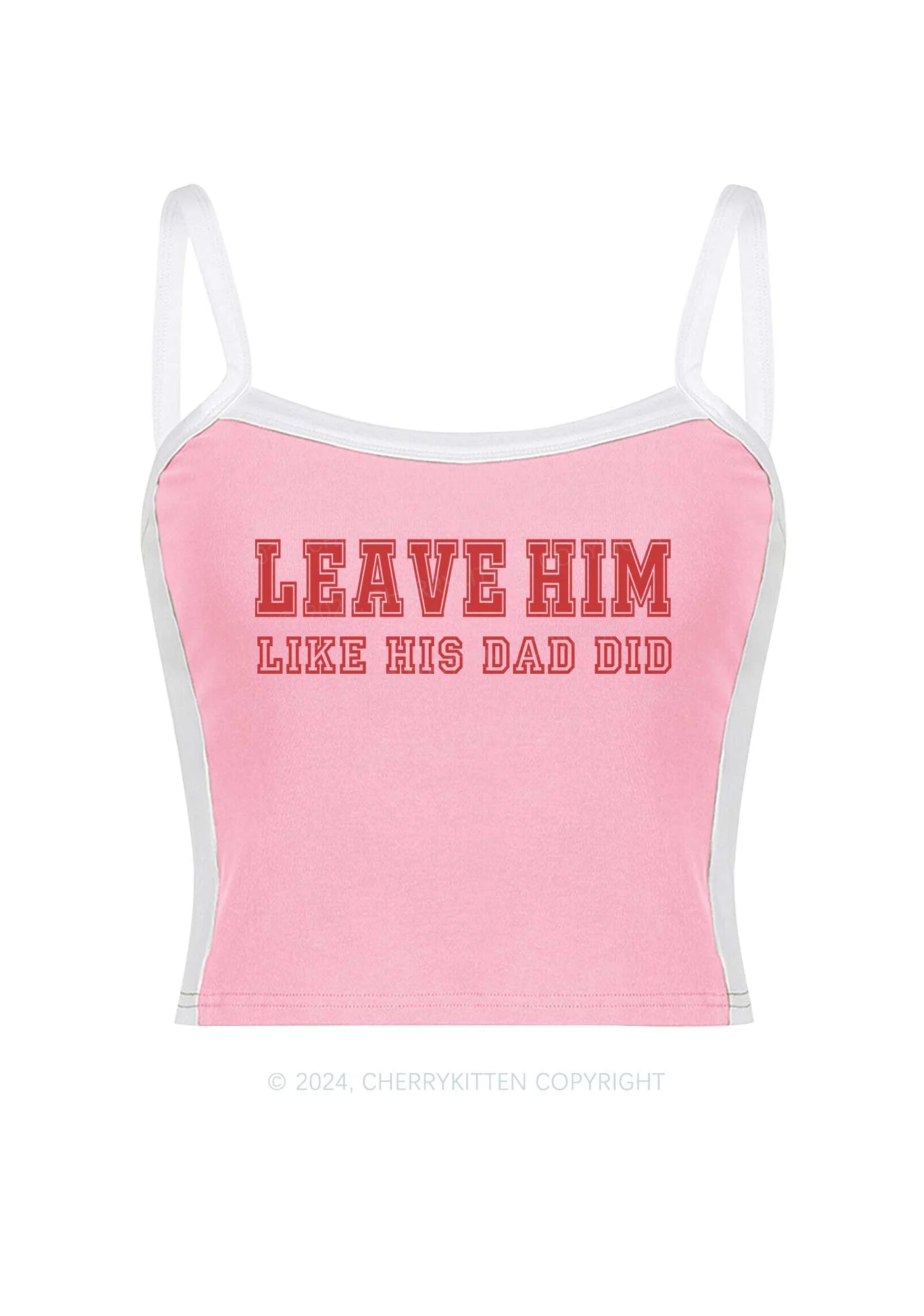 Leave Him Y2K Color Block Crop Cami Top Cherrykitten - Image 3