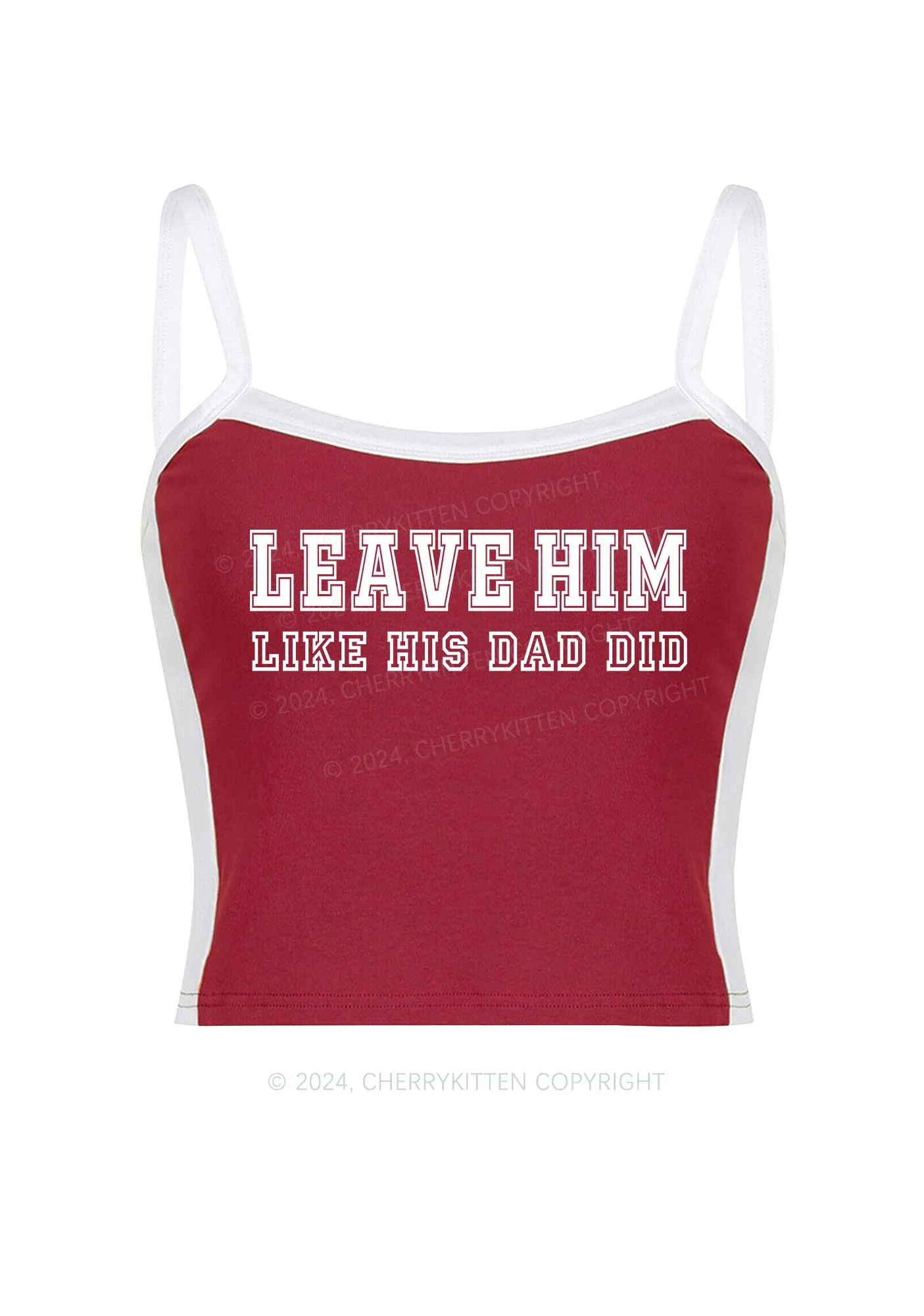 Leave Him Y2K Color Block Crop Cami Top Cherrykitten - Image 5