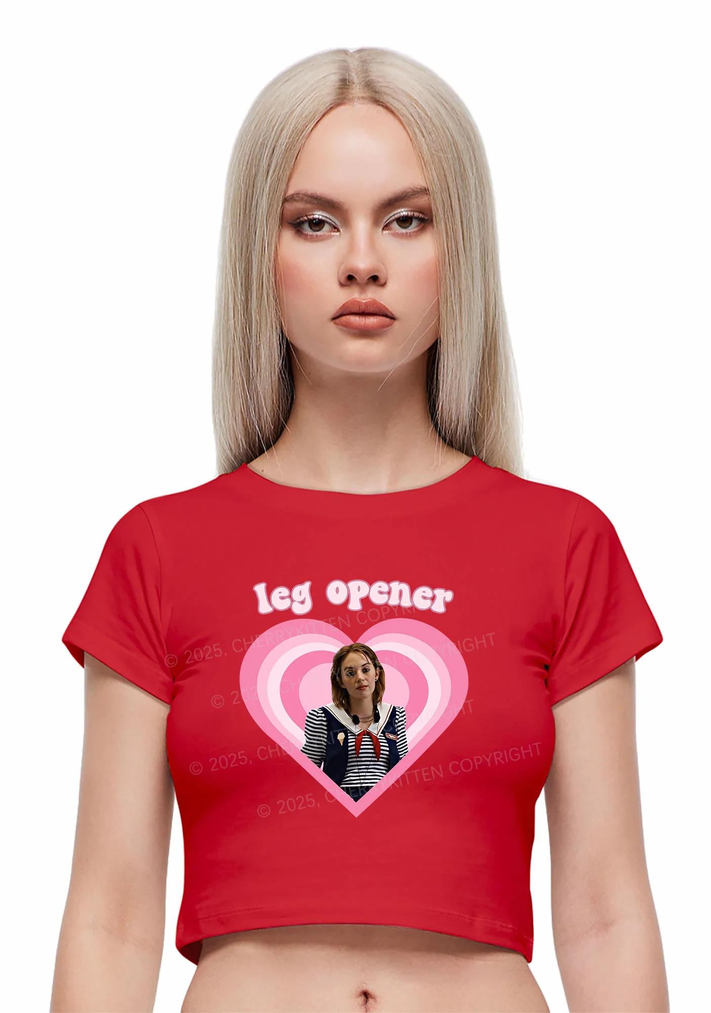Leg Opener Pride Y2K Baby Tee Cherrykitten - Image 2