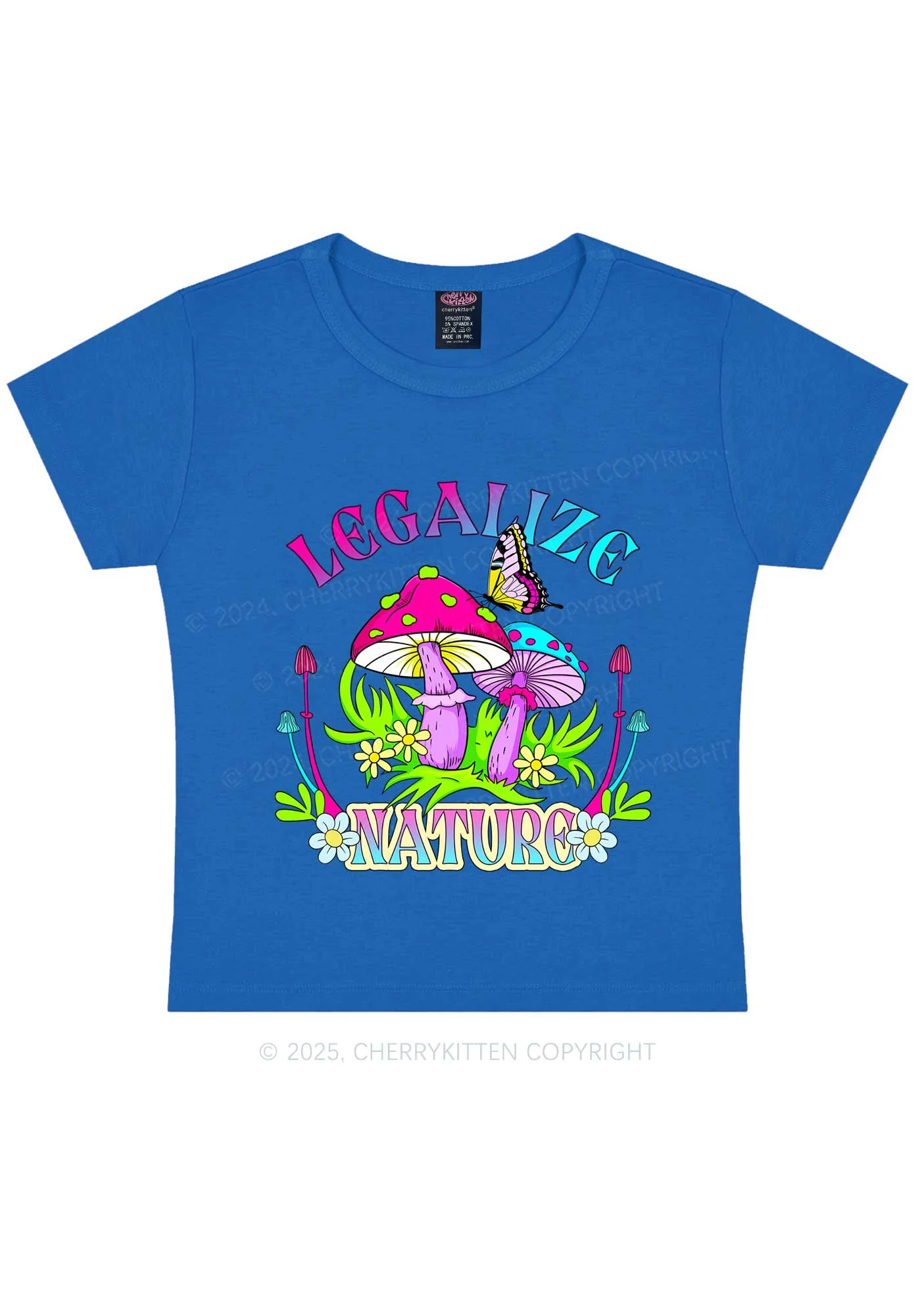 Legalize Nature Shrooms Y2K Baby Tee Cherrykitten - Image 7