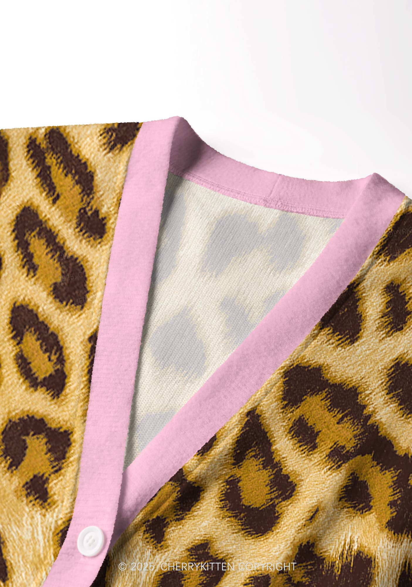 Leopard Cxxt Star Y2K Christmas Cardigan Knit Sweatshirt Cherrykitten - Image 5