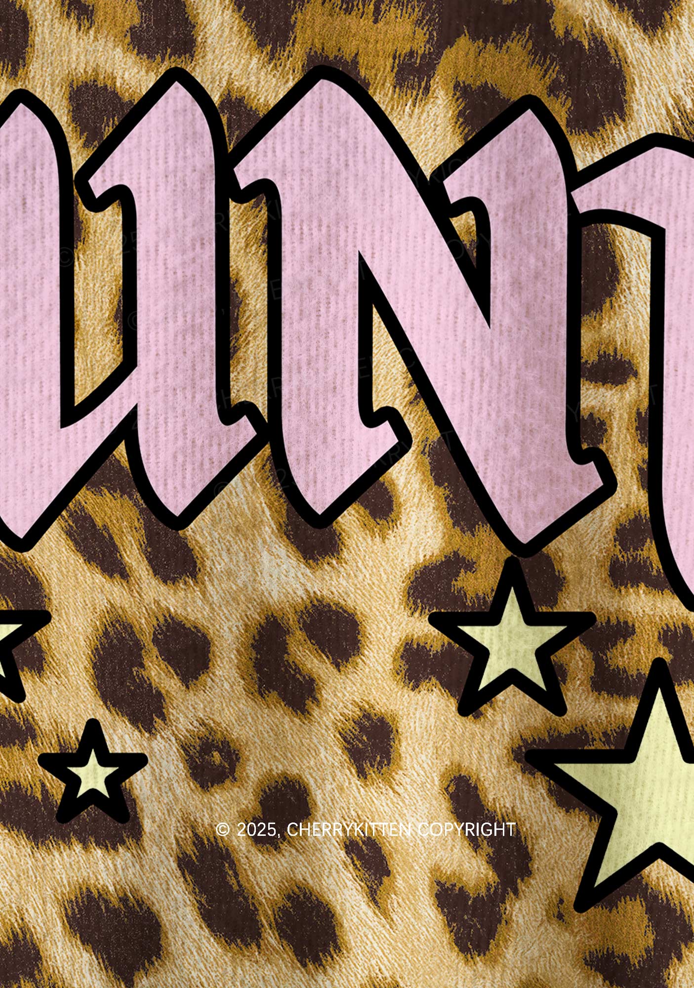 Leopard Cxxt Star Y2K Christmas Knit Sweatshirt Cherrykitten - Image 5