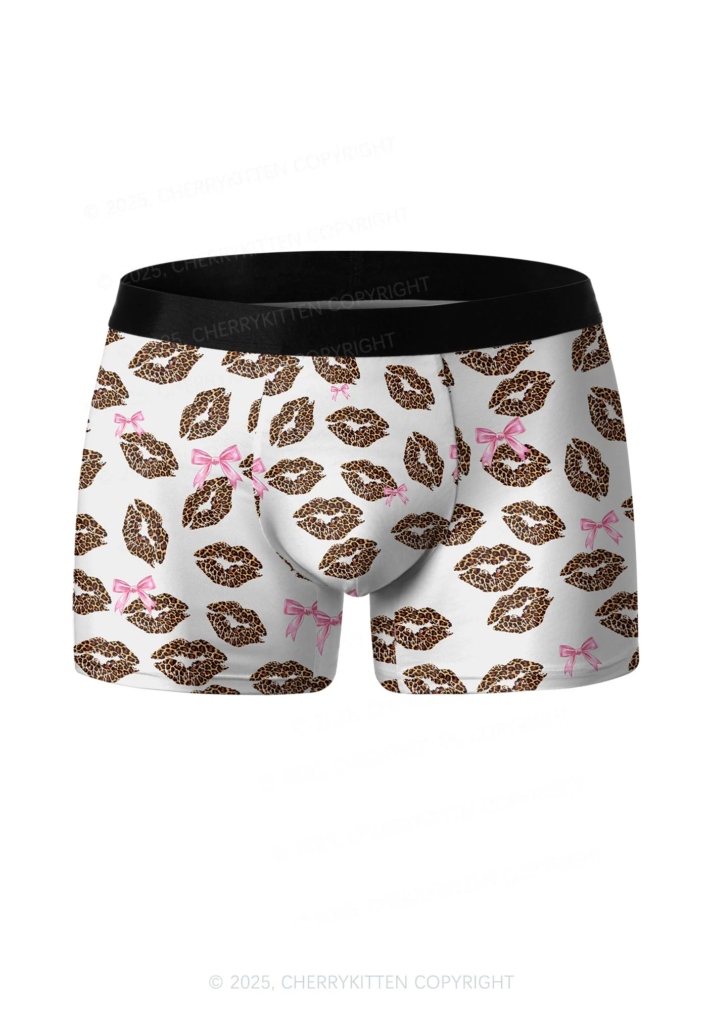 Leopard Lip Print Valentine's Day Y2K Print Couples Boxer Thong Set Cherrykitten - Image 5